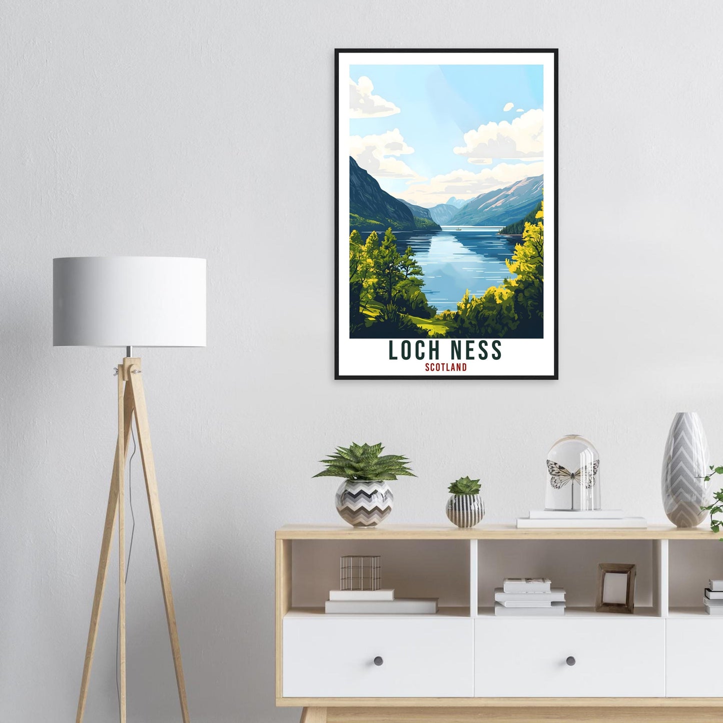 Loch Ness Travel Print Scotland Home Decor Loch Ness Wall Art Wall Hanging Art Lover Scotland Artwork Travel Poster Loch Ness Travel Art