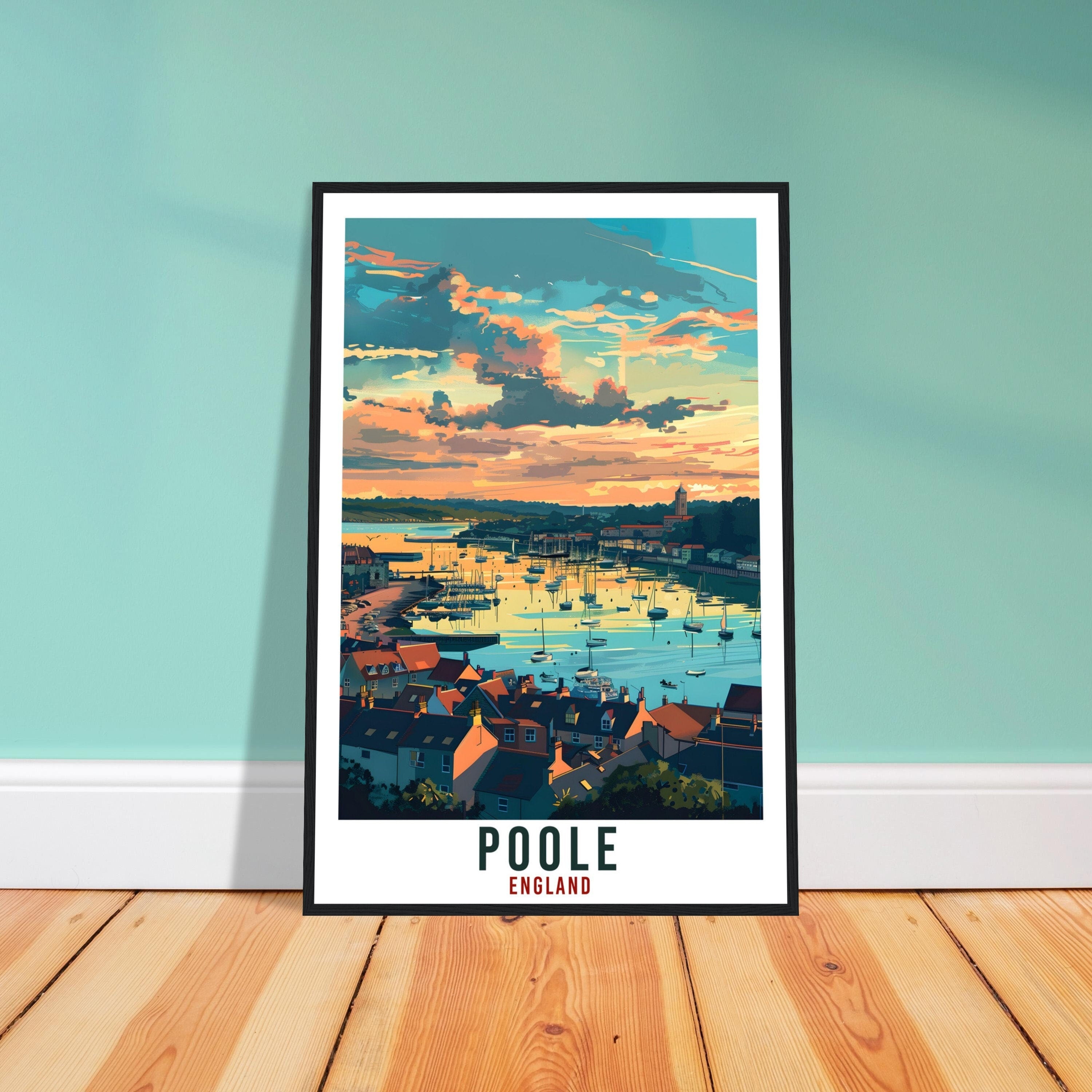 Poole Travel Print Wall Art Wall Hanging Home Living Décor Poole Gift Art Lovers Gift UK Artwork Gift Print Poole England Travel Poster