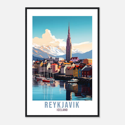 Reykjavik Travel Print Gift Iceland Reykjavik Travel Poster Reykjavik Wall Art Cityscape Reykjavik Illustration Home Decor Wall Hanging
