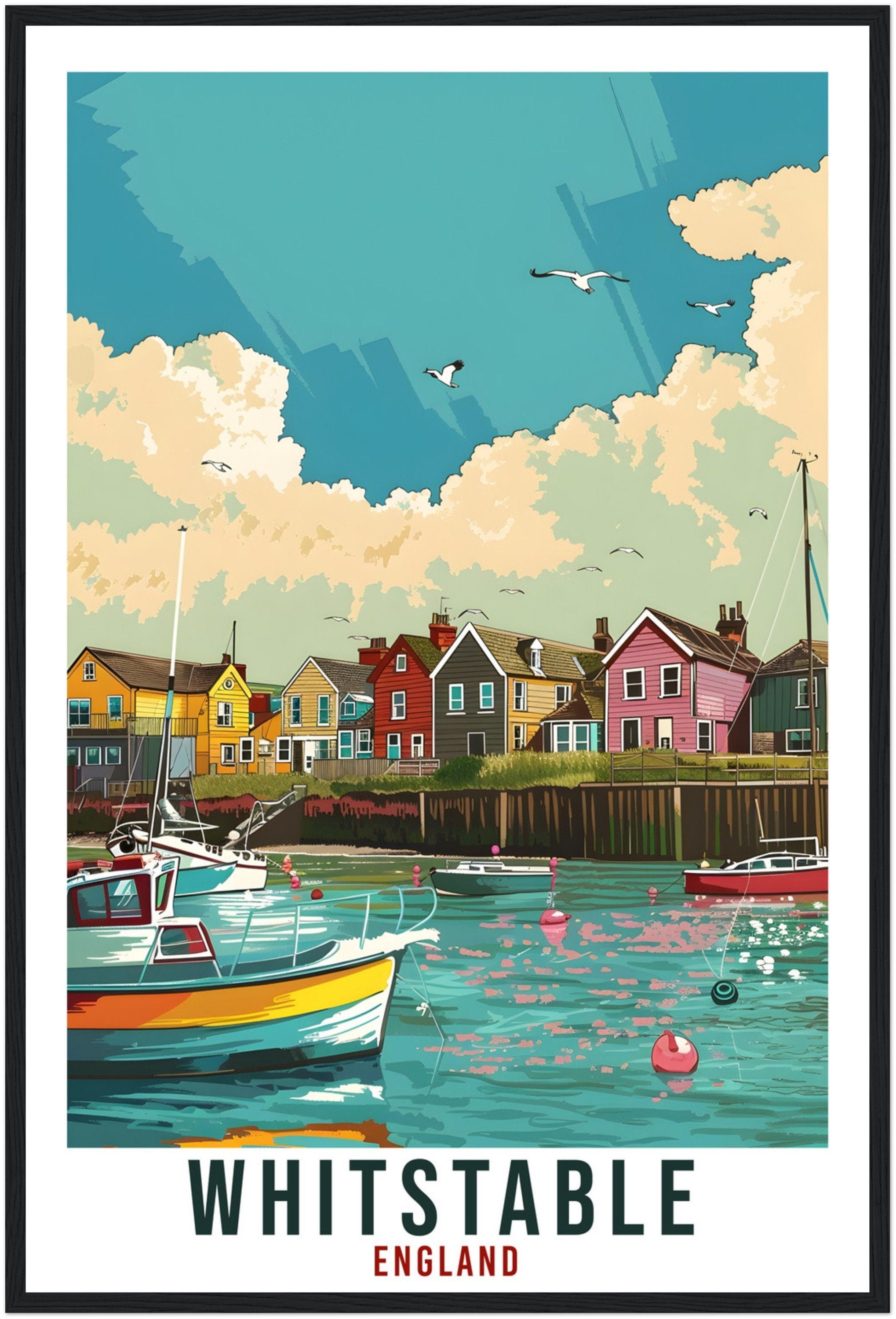 Whitstable Travel Print Wall Art Wall Hanging Home Living Décor Whitstable Gift Art Lovers Gift UK Artwork Gift Print England Travel Poster