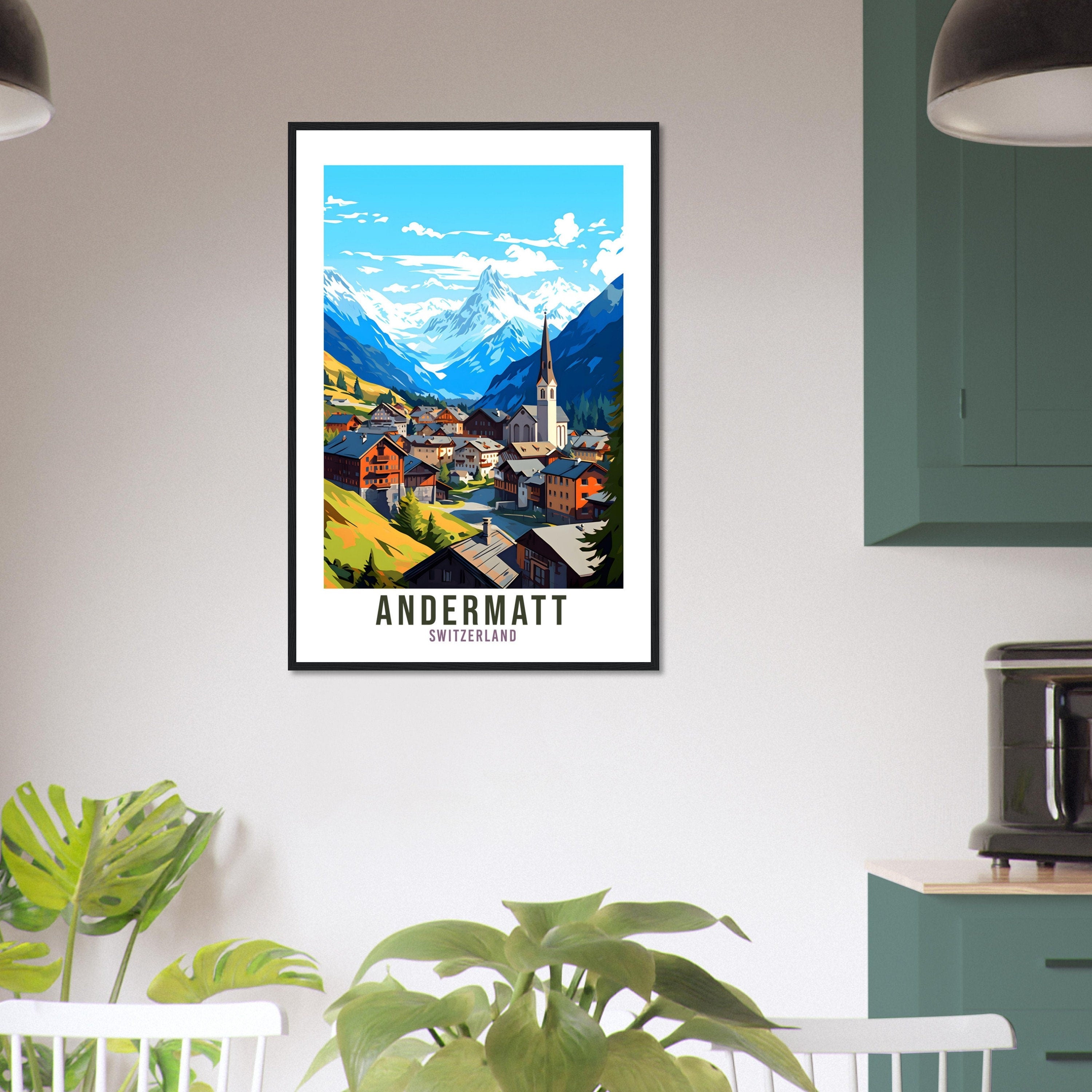 Andermatt Travel Print Wall Art Andermatt Skiing Switzerland Gift Holiday Andermatt Art Print Andermatt Travel Poster Swiss Landscape
