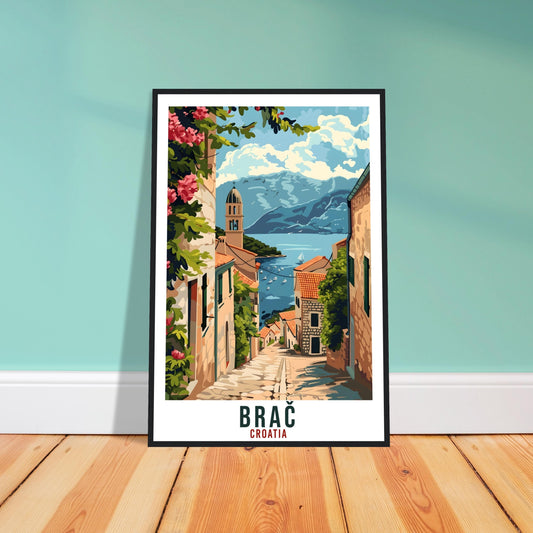 Brač Travel Print Croatia Wall Art Wall Hanging Home Décor Brač Gift Croatia Landmark Artwork Gift Brač Island Croatia Holiday Travel Poster