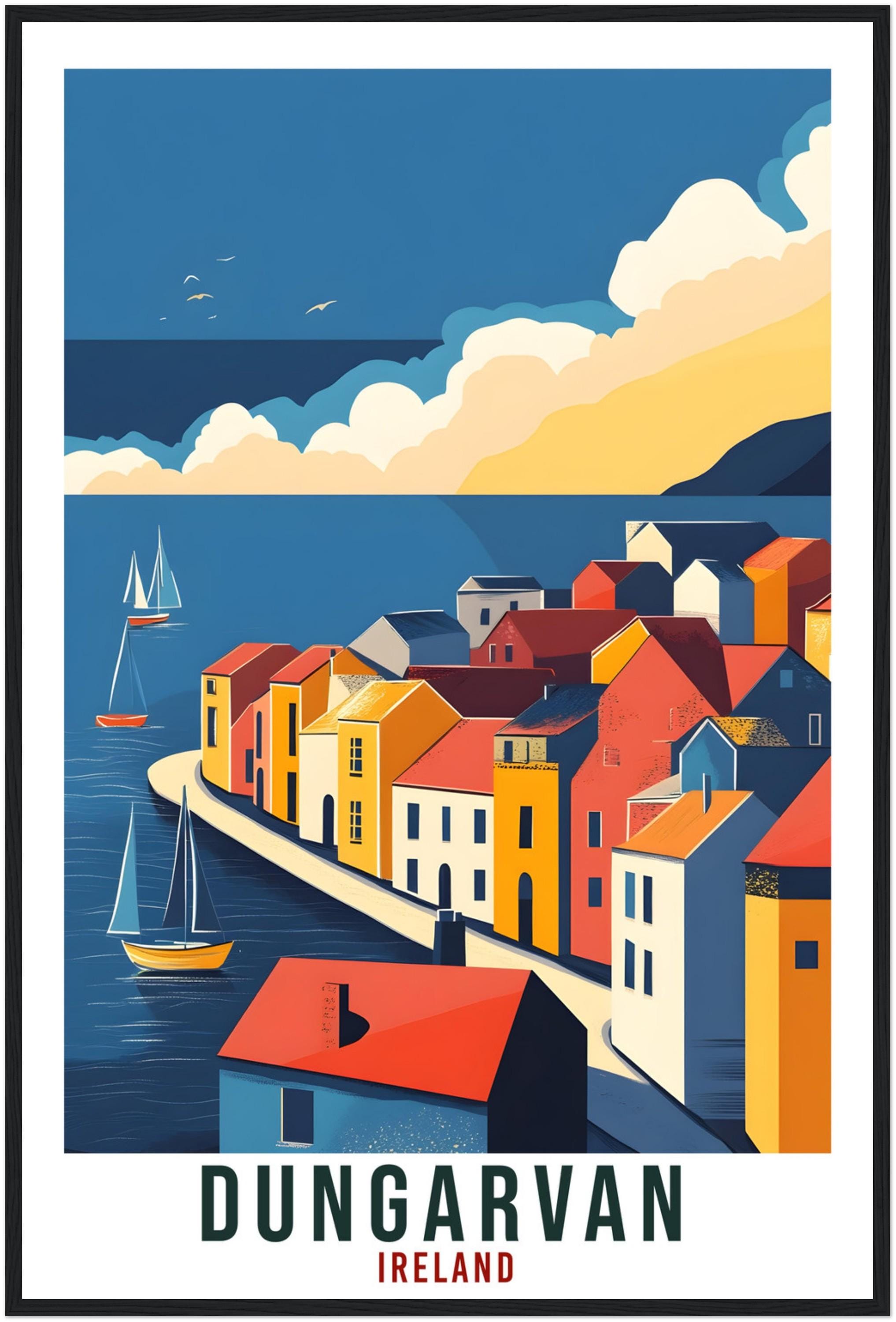 Dungarvan Travel Print Ireland Decor Dungarvan Wall Art Gift Wall Hanging Art Lover Waterford Irish Artwork Travel Poster Ireland Travel Art
