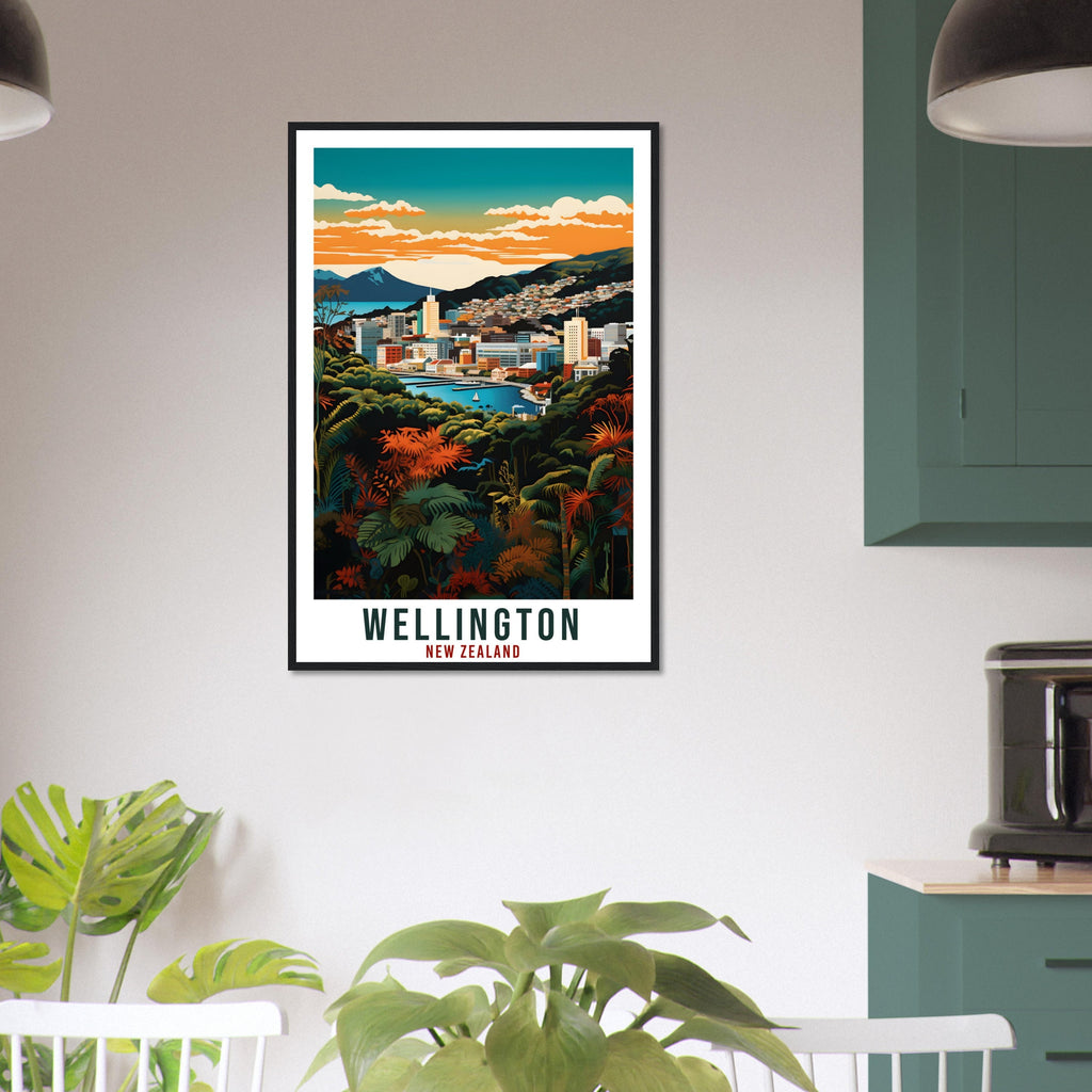 Wellington Travel Print Wall Art Wellington New Zealand City Decor Artwork Art Gift Wellington Travel Poster New Zealand Art Lovers Gift
