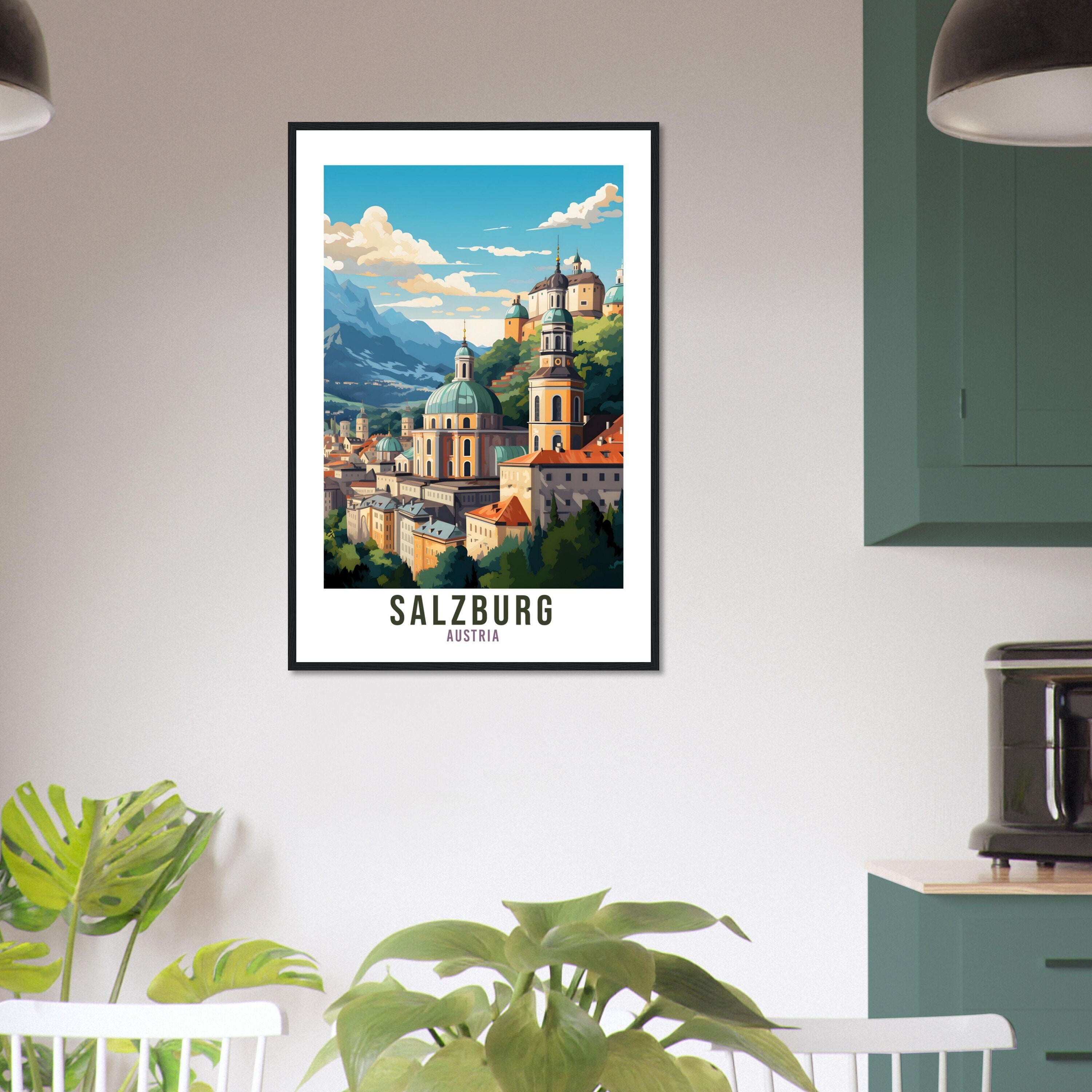 Salzburg Travel Print Wall Art Salzburg Wall Hanging Austria Gift Holiday Print Salzburg Art Print Austrian Travel Poster Landscape Print