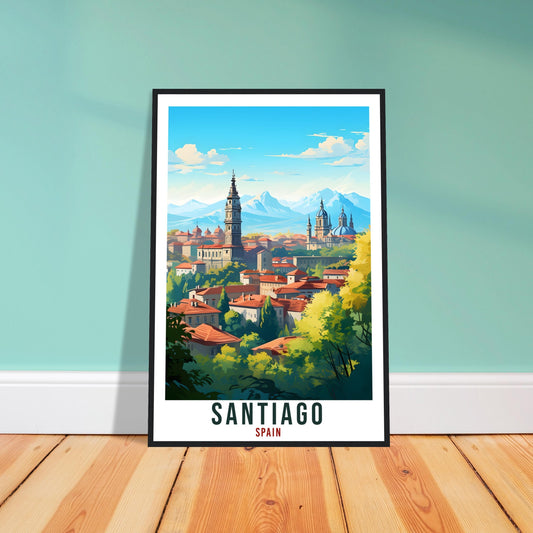 Santiago Travel Print Spain Home Decoration Santiago Spanish City Wall Art Gift Wall Hanging Art Lover Spain Artwork Santiago Travel Poster