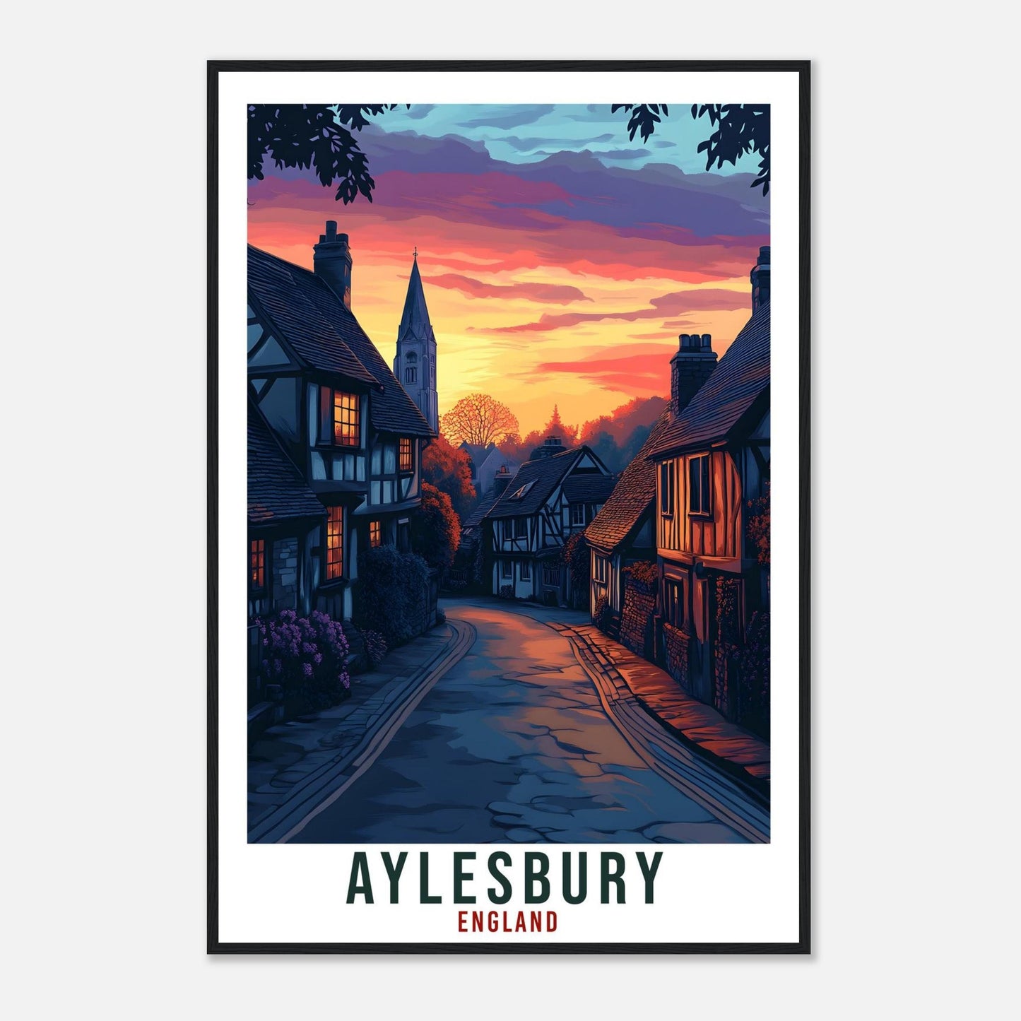Aylesbury Travel Print England Decor Aylesbury Wall Art Gift Wall Hanging Art Lover Aylesbury England Artwork Travel Poster UK Travel Art
