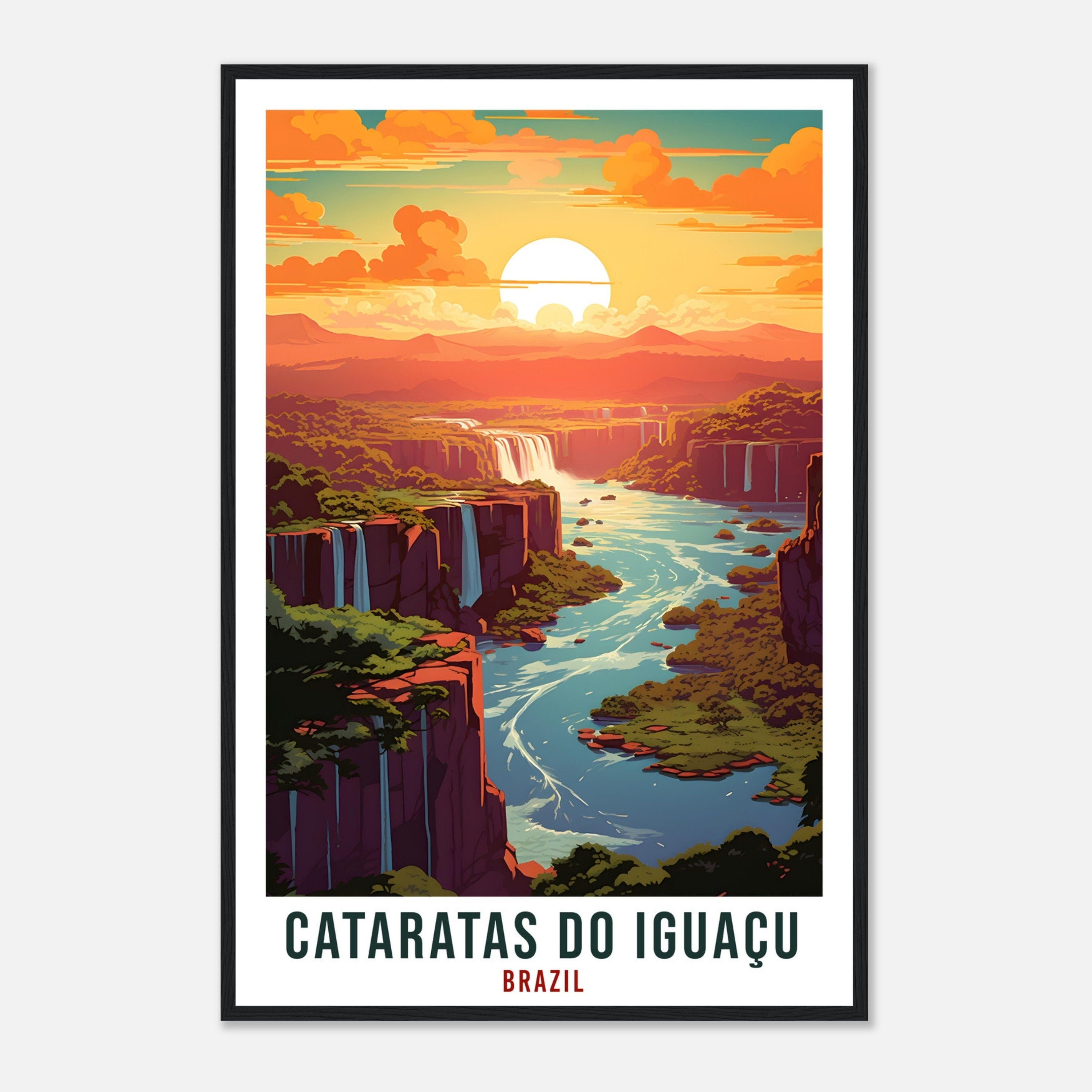 Cataratas Do Iguaçu Travel Print Wall Art Cataratas Do Iguaçu Brazil Wall Hanging Artwork Art Gifts Cataratas Iguaçu Travel Poster Brazil