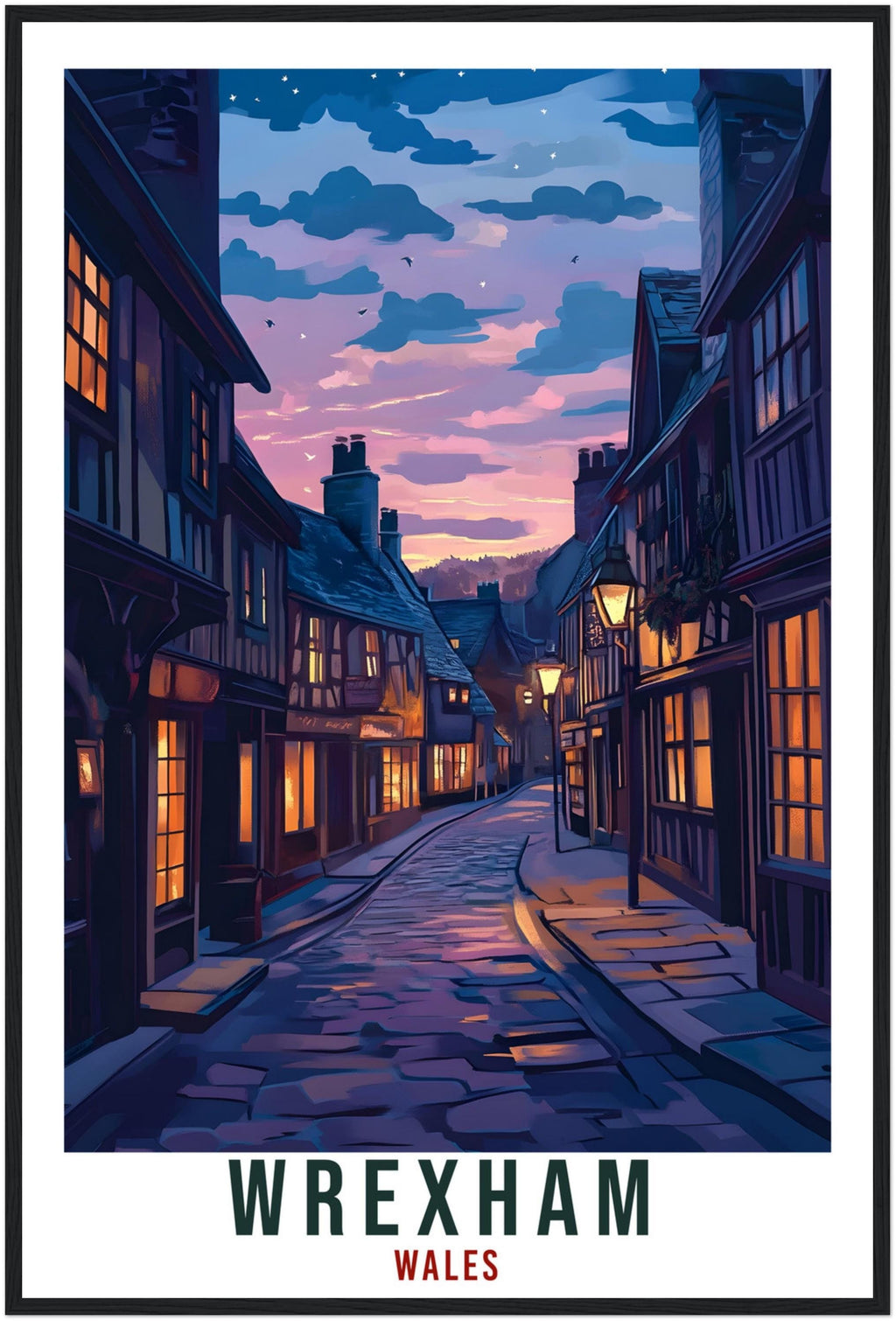 Wrexham Travel Print Wales Home Decor Wrexham Wall Art Wall Hanging Art Lover Wales Artwork Travel Poster Wales Wrexham Travel Art Gift