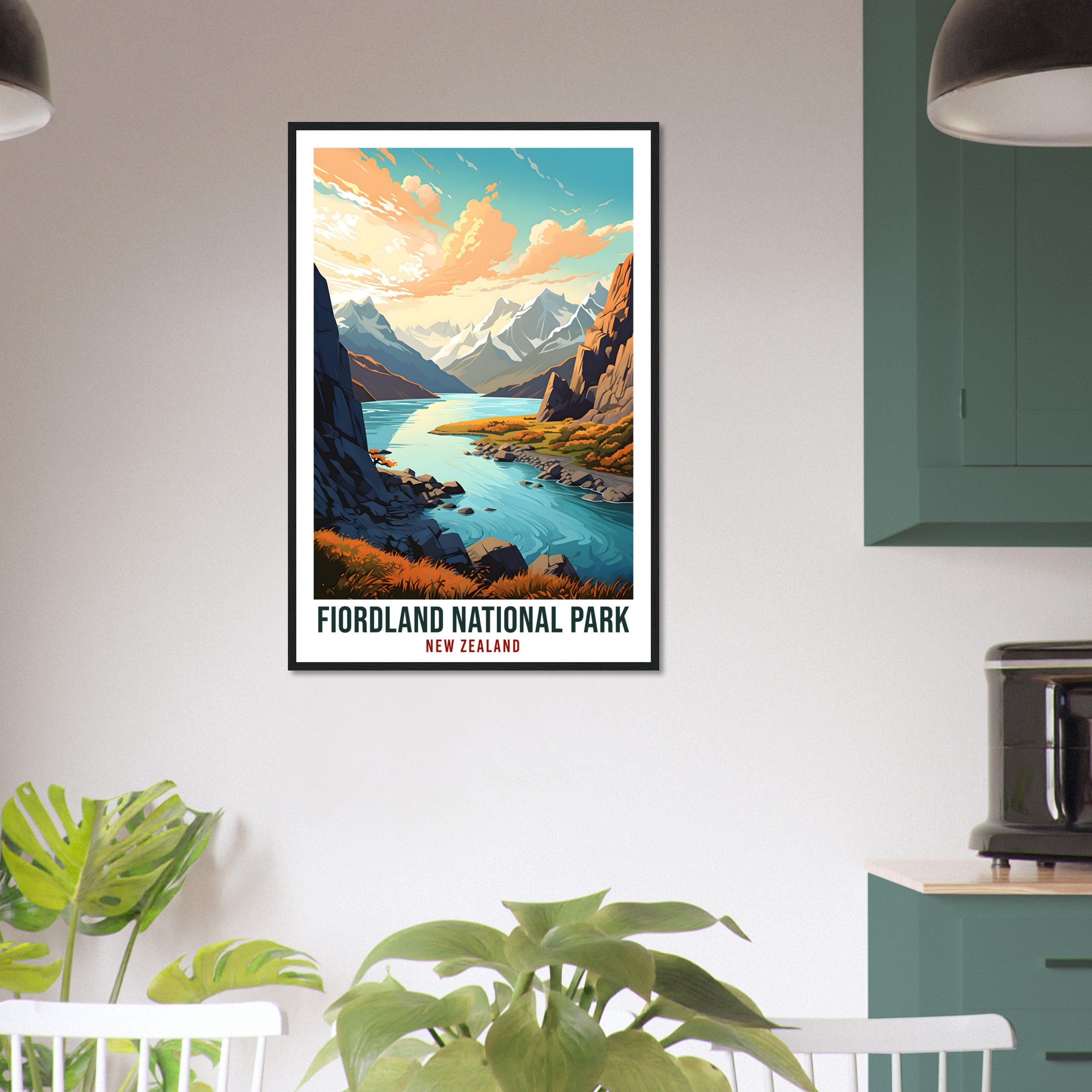 Fiordland National Park Travel Print Wall Art Fiordland New Zealand Decor Artwork Art Gifts Fiordlands Travel Poster New Zealand Art Lovers