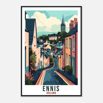 Ennis Travel Print Ireland Home Decor Ennis Wall Art Wall Hanging Art Lover Irish Artwork Travel Poster Ennis Town Ireland Travel Art