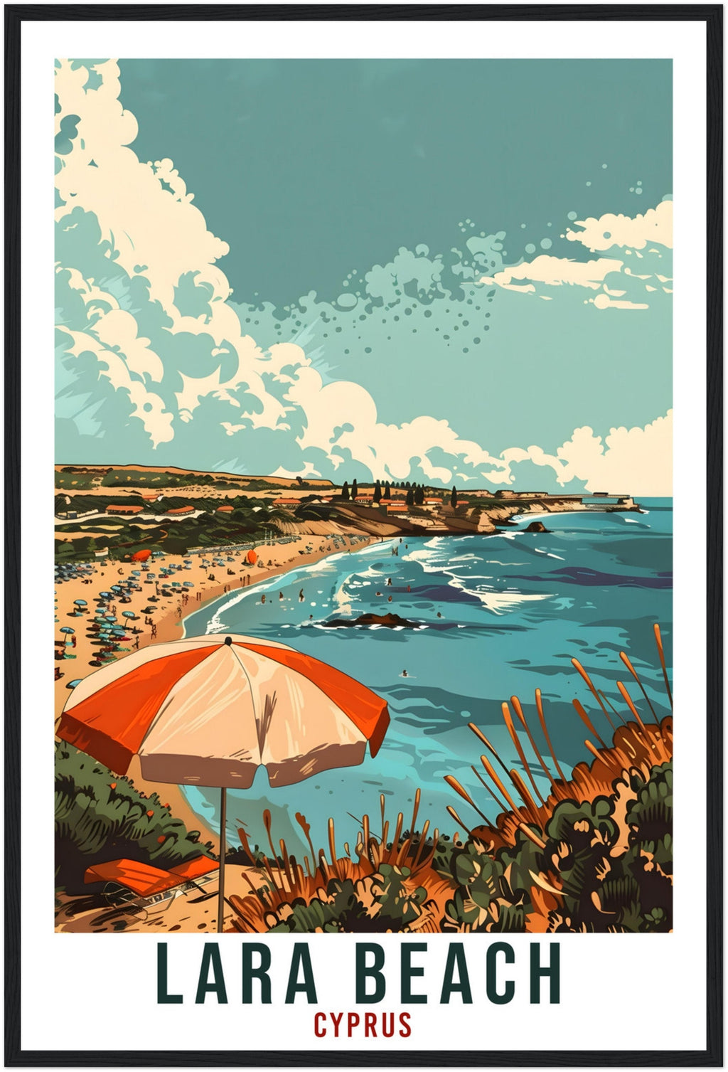 Lara Beach Cyprus Travel Print Cyprus Wall Art Wall Hanging Home Décor Lara Beach Gift Seaside Artwork Gift Cyprus Holiday Travel Poster