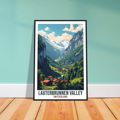 Lauterbrunnen Valley Travel Print Swiss Wall Art Hanging Décor Lauterbrunnen Gift Art Lovers Switzerland Artwork Gift Swiss Travel Poster