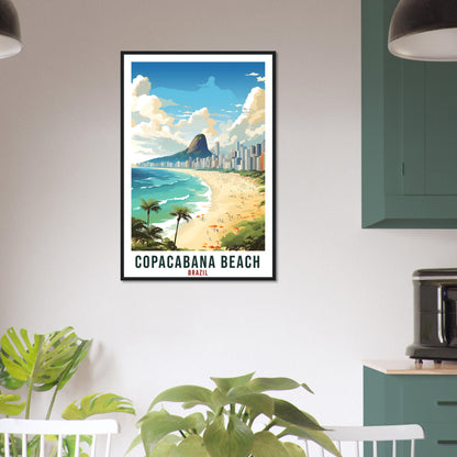Copacabana Beach Travel Print Wall Art Copacabana Brazil Wall Hanging Artwork Art Gifts Copacabana Travel Poster Brazil Art Lovers Gift