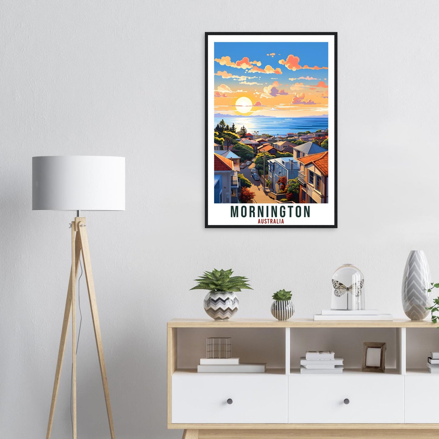 Mornington Australia Travel Print Art Gift Mornington Home Décor Artwork Wall Hanging Mornington Travel Poster Australian Wall Art Sunset