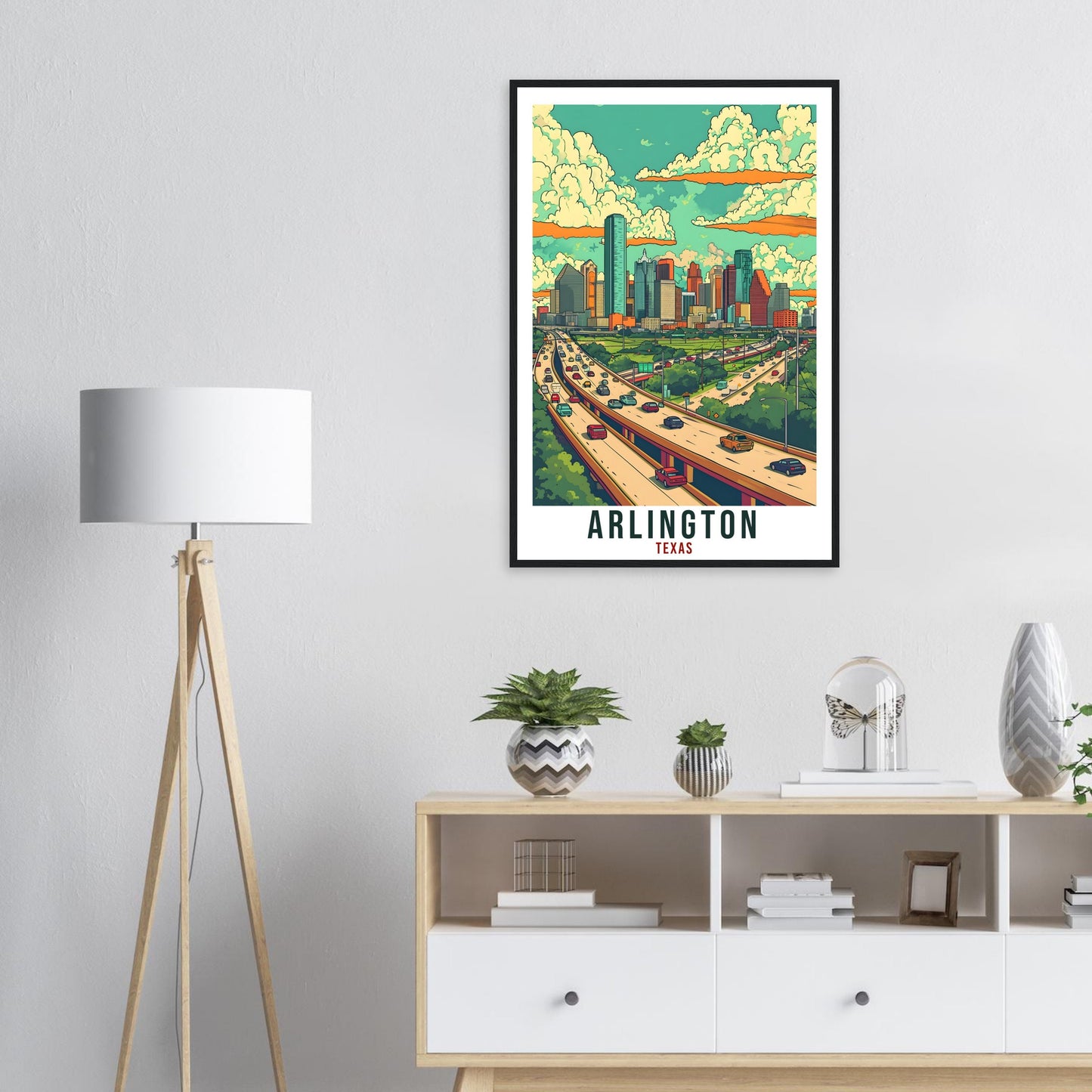 Arlington Travel Print Texas Home Decoration USA City Wall Art Gift Wall Hanging Art Lover Texas Artwork Arlington Travel Poster