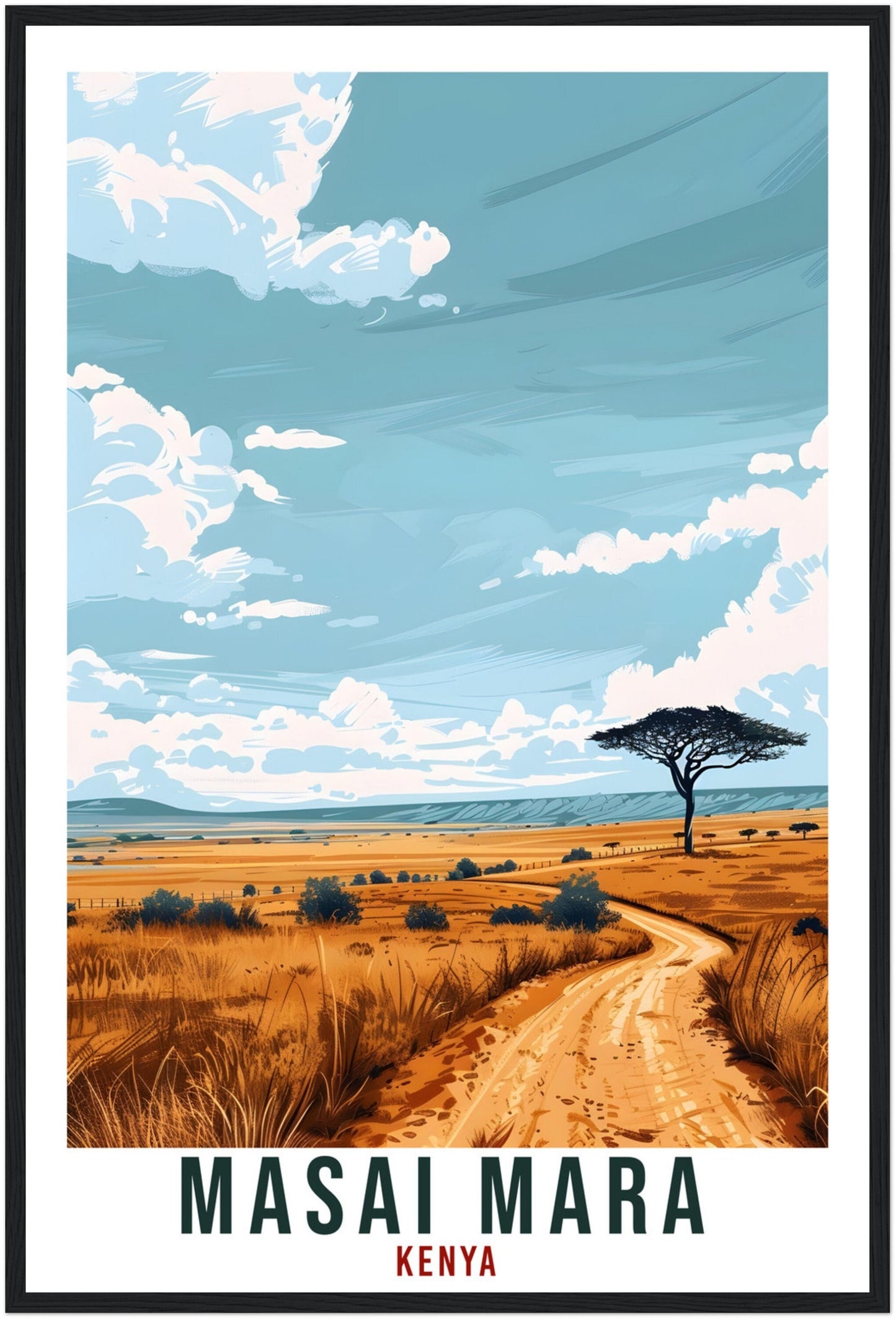 Masai Mara Kenya Travel Print Wall Art Wall Hanging Home Décor Masai Mara Safari Art Lovers Kenya Artwork Gift Print African Landmark Poster