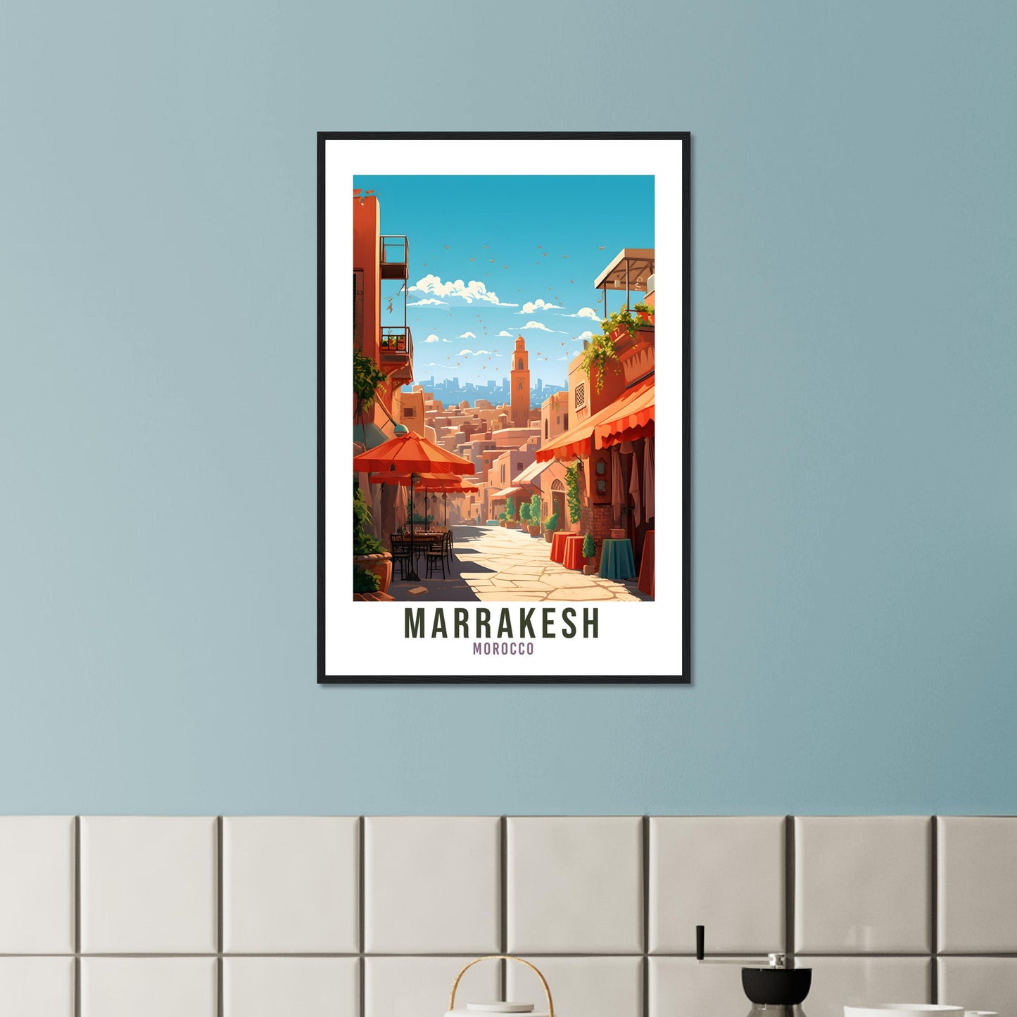 Marrakesh Travel Print Morocco Home Decor Marrakesh Wall Hanging Marrakesh Artwork Gift Marrakesh Travel Poster Moroccan Artwork African Art
