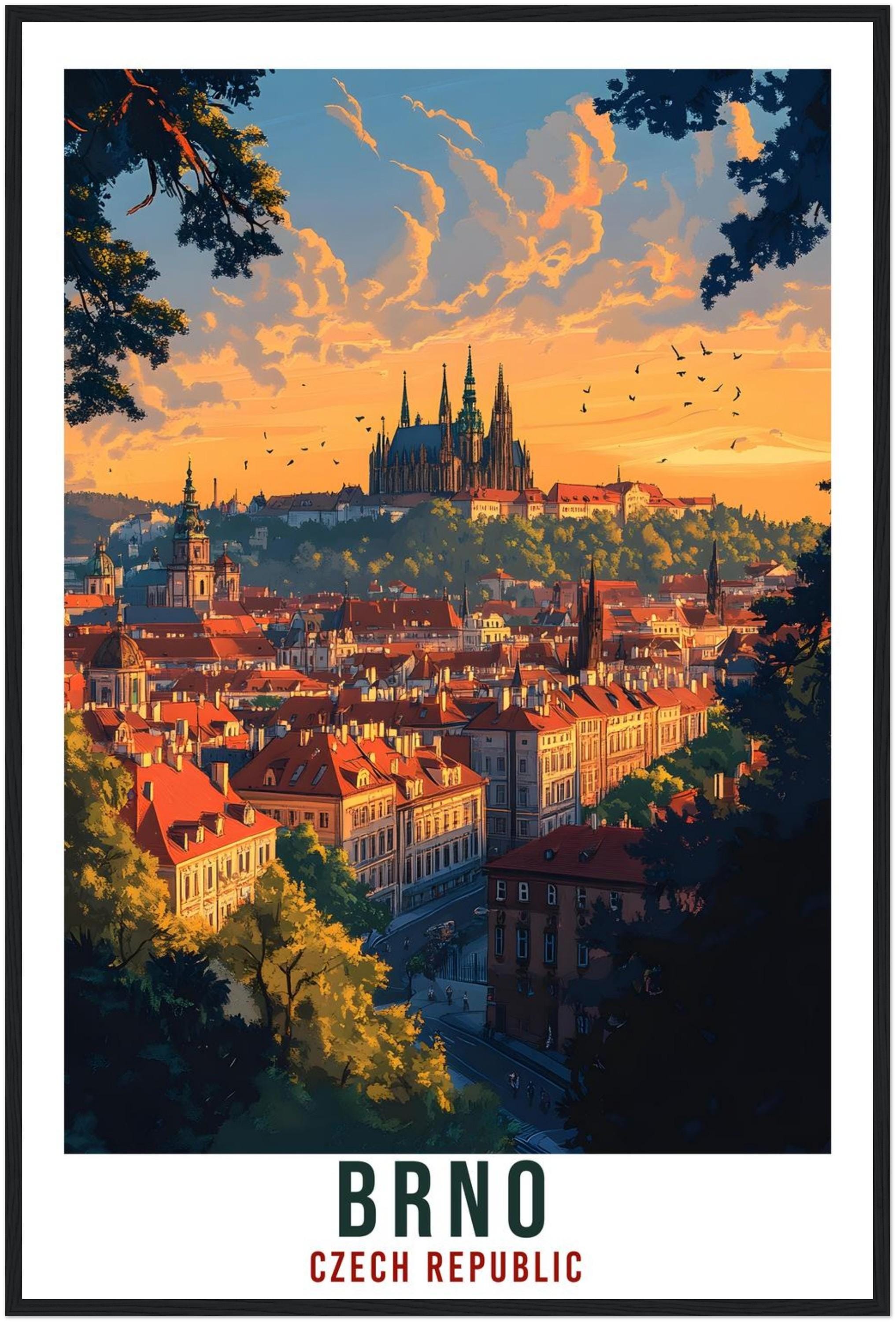 Brno Travel Print Czech Republic Home Decor Brno Wall Art Gift Wall Hanging Art Lover Brno Czechia Artwork Travel Poster Travel Artwork
