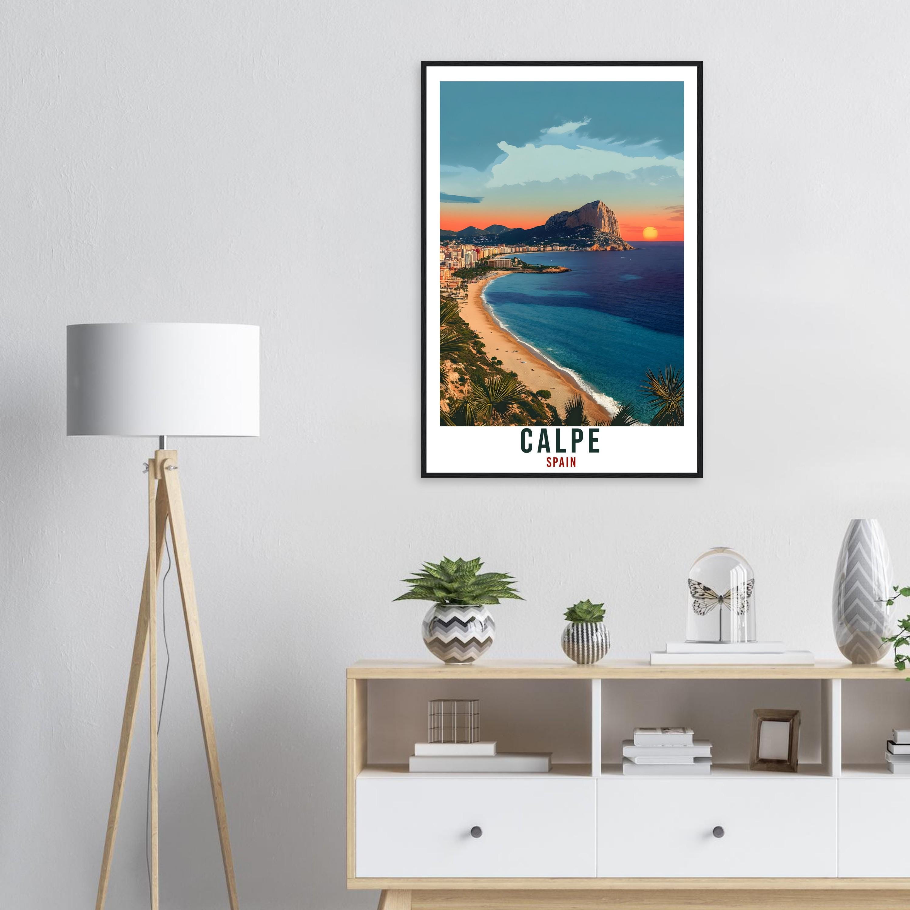 Calpe Travel Print Spain Home Decor Calpe Alicante Wall Art Gift Wall Hanging Art Lover Calpe Spanish Artwork Travel Poster Spain Travel Art