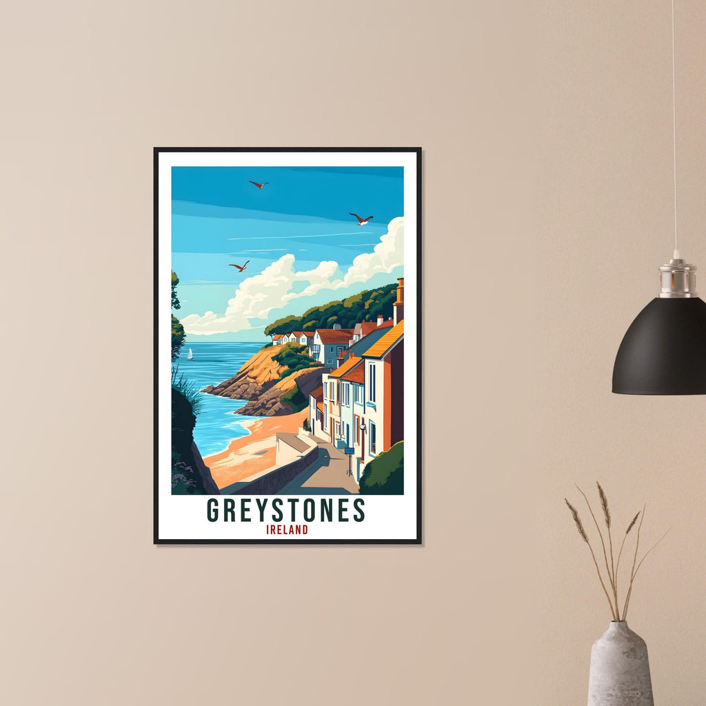 Greystones Travel Print Ireland Home Decor Greystones Wall Art Wall Hanging Art Lover Irish Artwork Travel Poster Greystones Ireland Travel