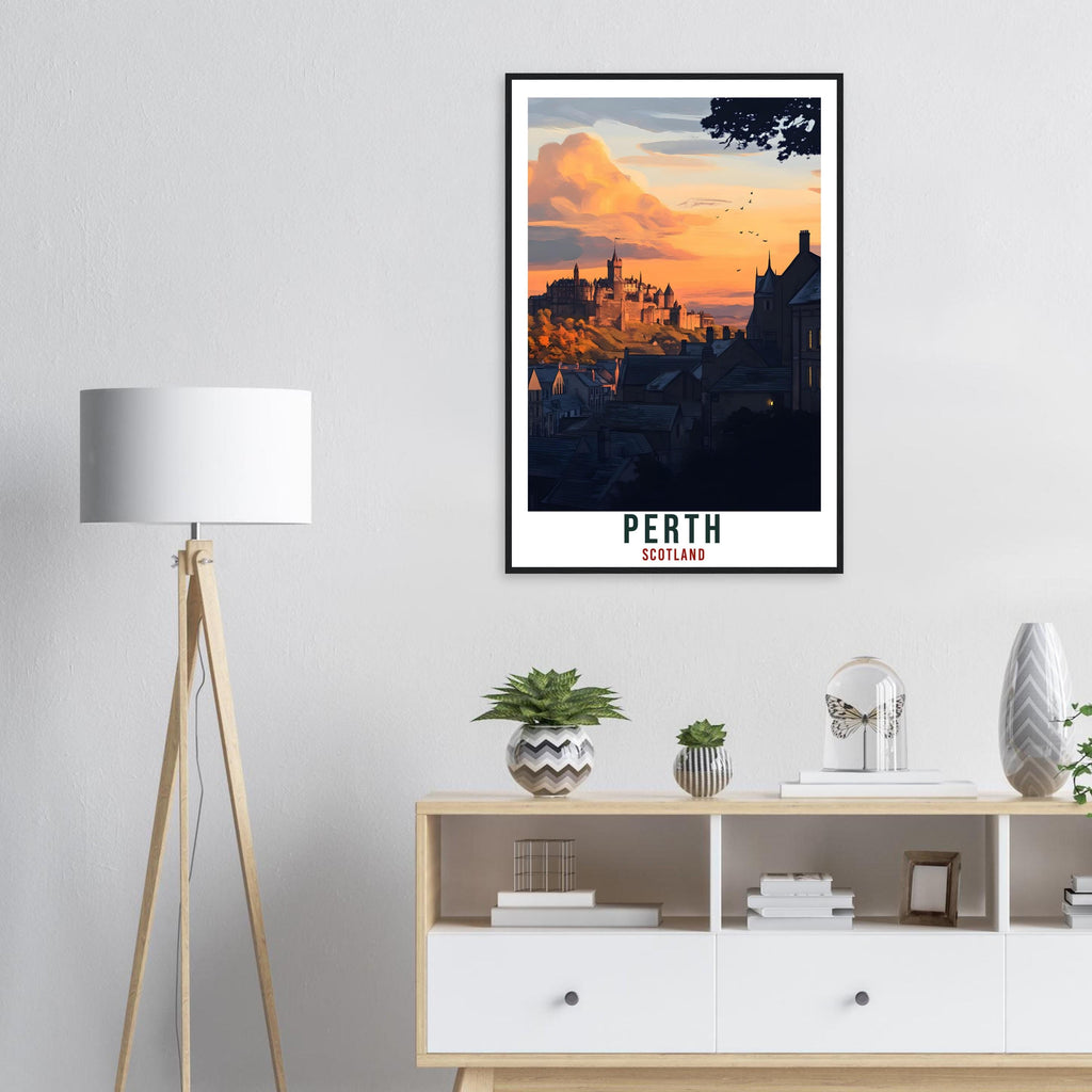 Perth Travel Print Scotland Home Decor Perth Wall Art Wall Hanging Art Lover Scotland Artwork Travel Poster Perth Travel Art Perth Scotland