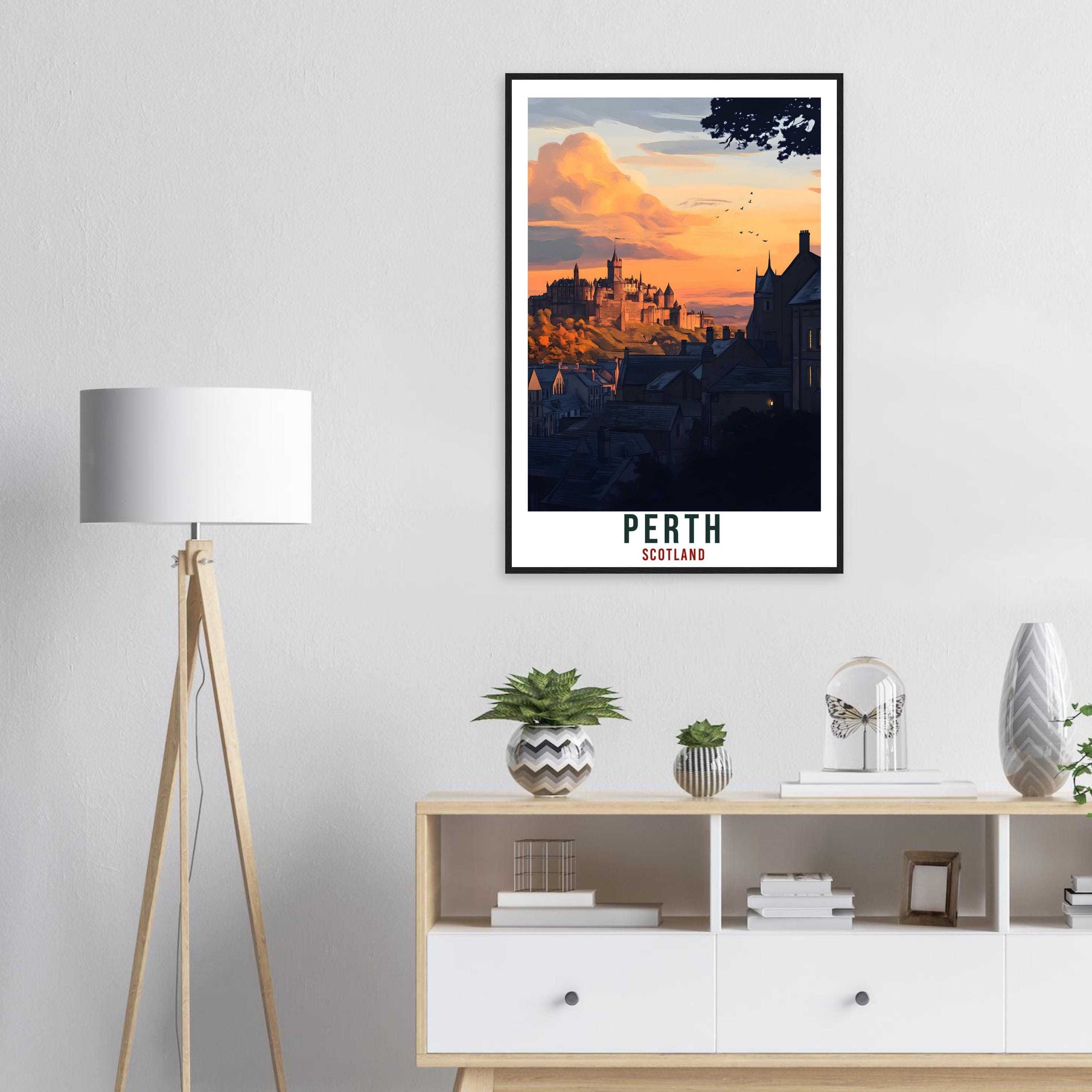 Perth Travel Print Scotland Home Decor Perth Wall Art Wall Hanging Art Lover Scotland Artwork Travel Poster Perth Travel Art Perth Scotland