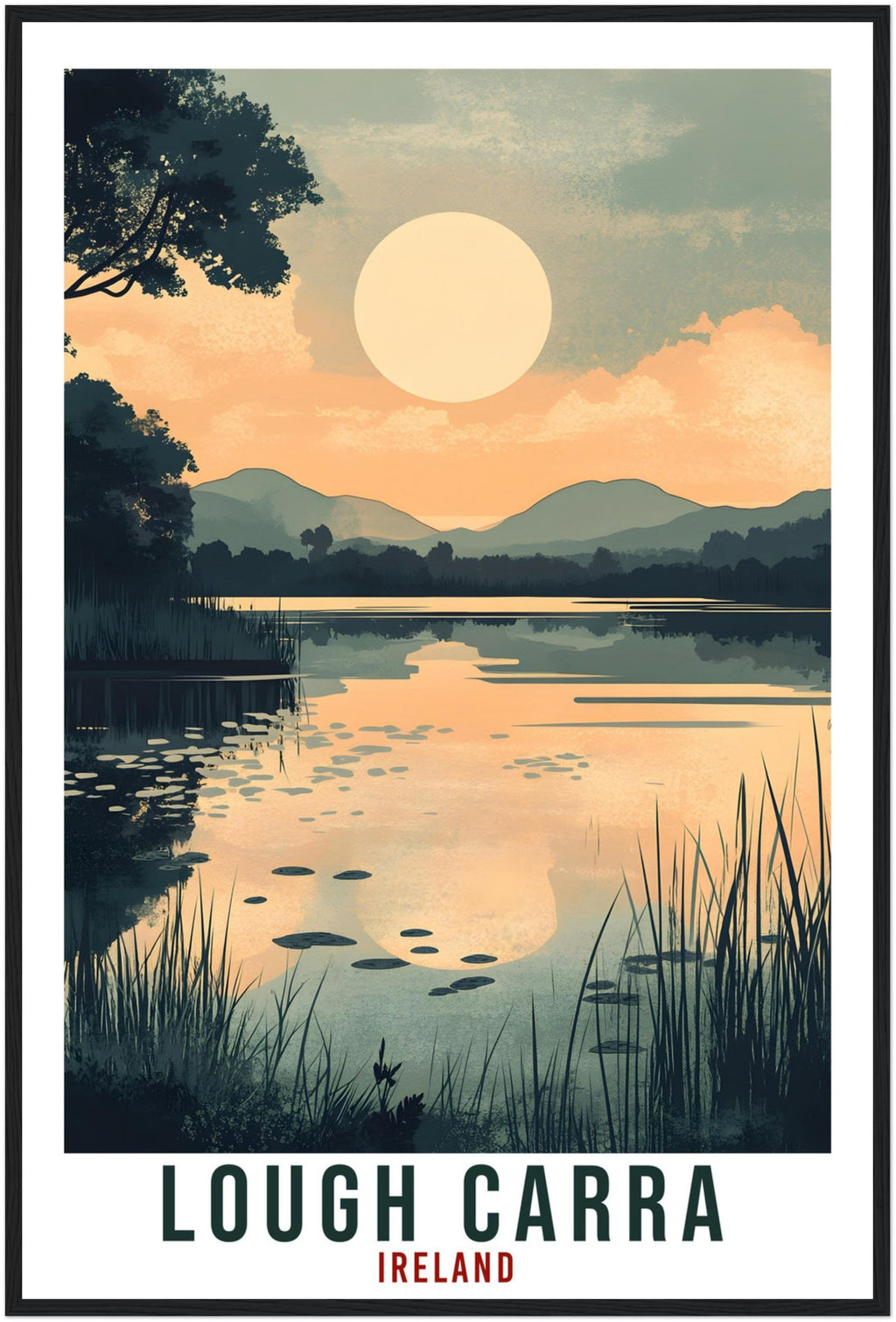 Lough Carra Travel Print Ireland Home Decor Lough Carra Wall Art Gift Wall Hanging Art Lover Mayo Irish Artwork Travel Poster Ireland Travel