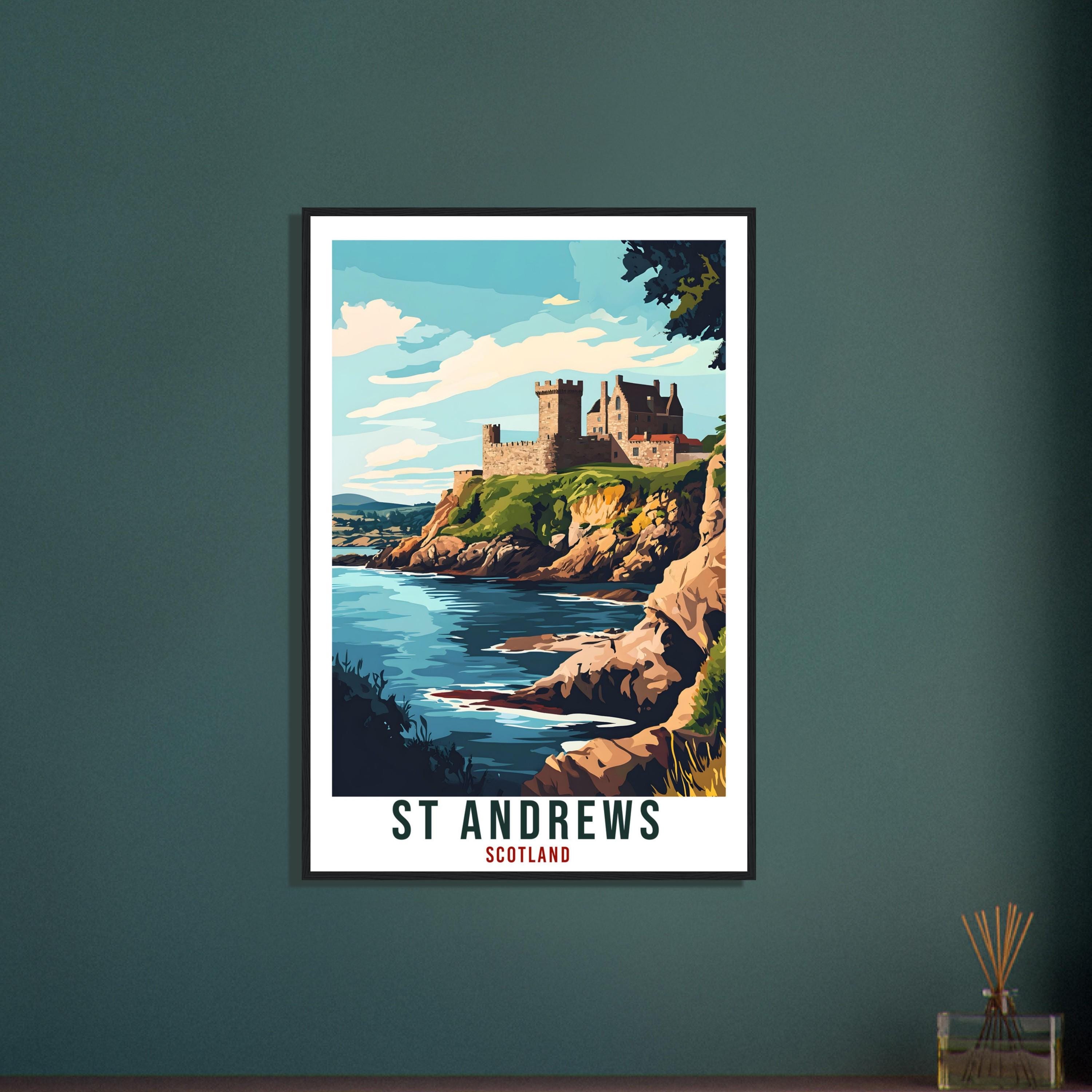 St Andrews Travel Print Scotland Home Decor St Andrews Wall Art Wall Hanging Art Lover Scotland Artwork Travel Poster St Andrews Travel Art