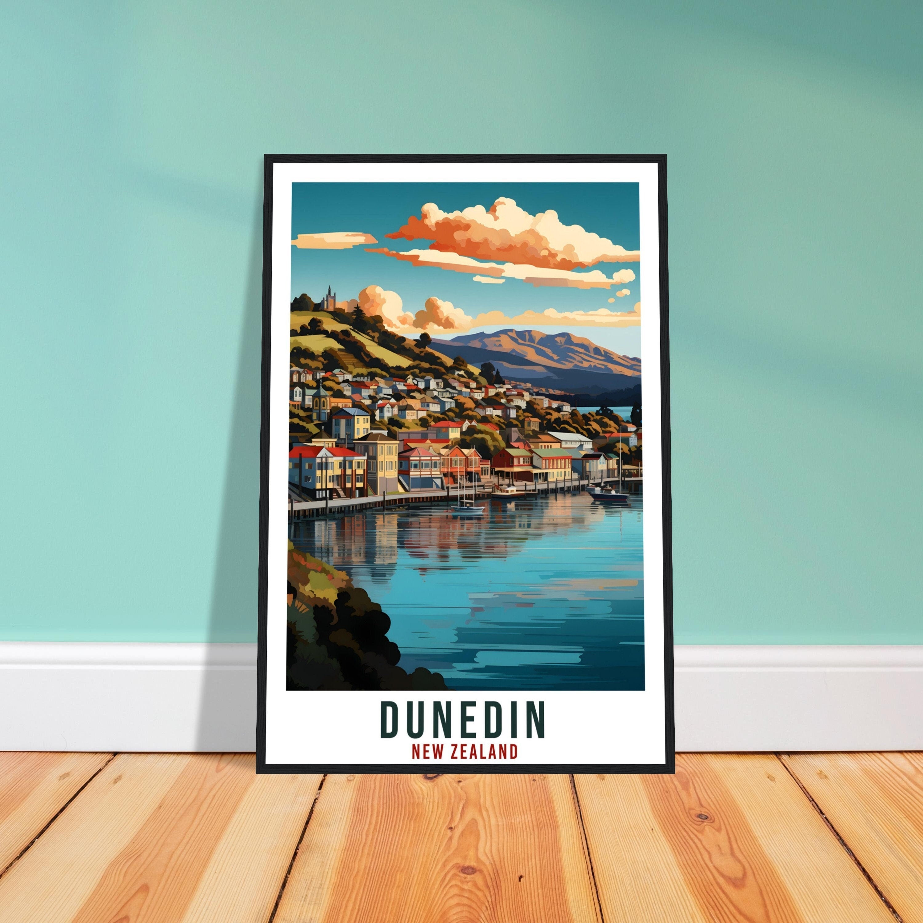 Dunedin Travel Print Wall Art Dunedin New Zealand City Landscape Artwork Dunedin Art Gifts Dunedin Travel Poster New Zealand Art Lovers Gift