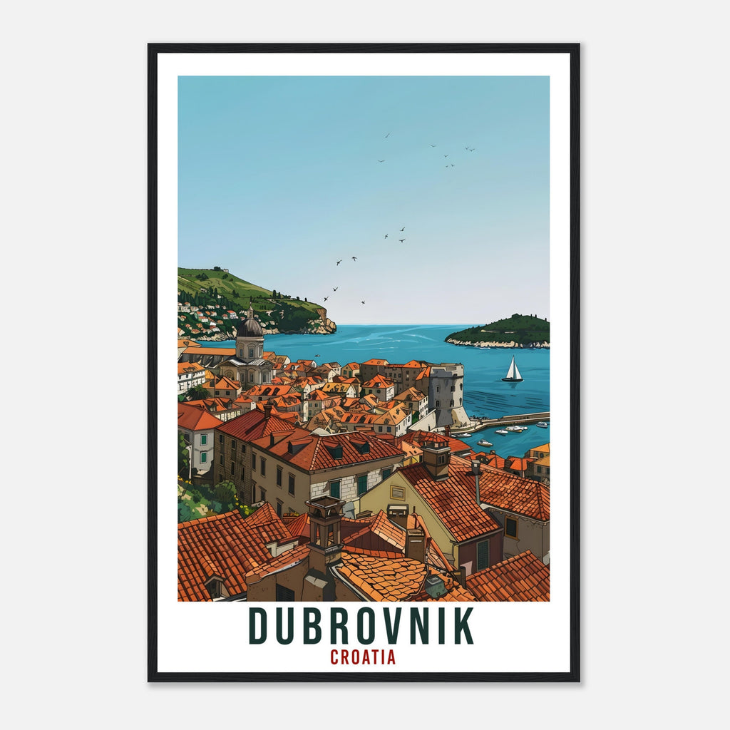 Dubrovnik Travel Print Croatia Wall Art Wall Hanging Home Décor Dubrovnik Gift Croatian Landmark Artwork Gift Croatia Holiday Travel Poster