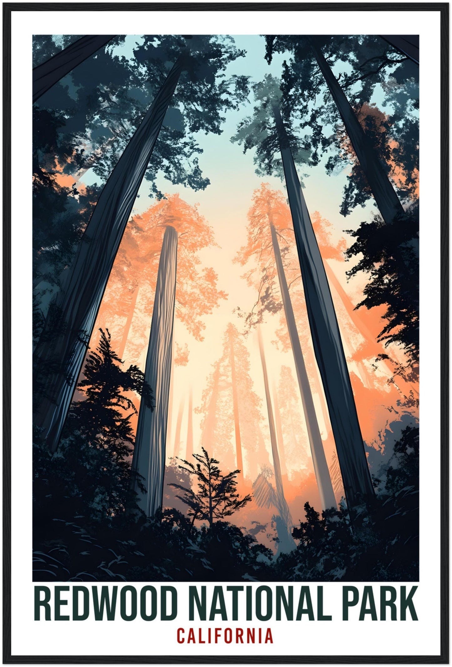 Redwood National Park California USA Travel Print Wall Art Wall Hanging Home Décor Alajuela Gift Travel Art USA Artwork Travel Poster