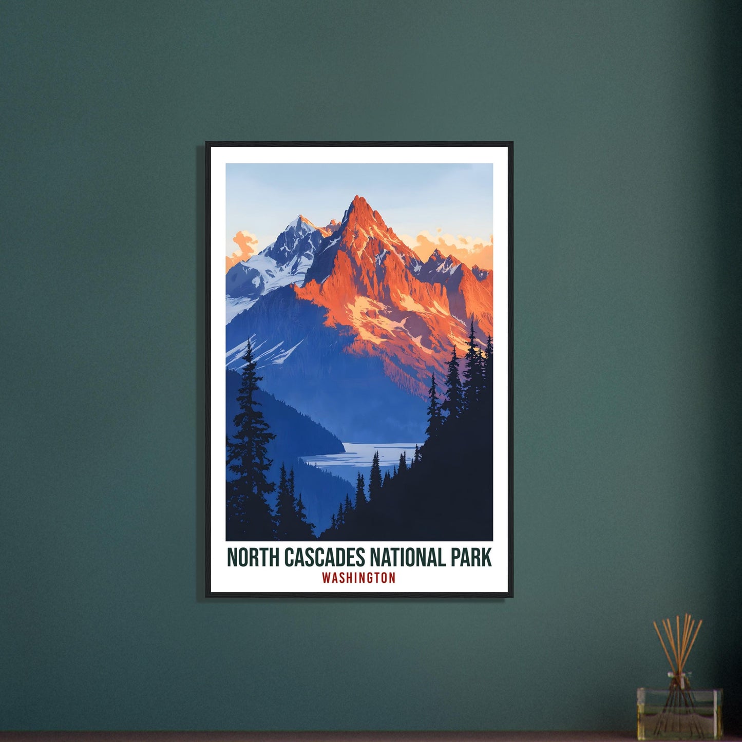 North Cascades National Park Washington USA Travel Print Wall Art Wall Hanging Décor North Cascades Gift Travel Art US Artwork Travel Poster