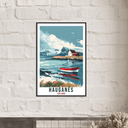 Hauganes Iceland Travel Print Wall Art Wall Hanging Home Décor Hauganes Gift Travel Art Iceland Artwork City Landscape Travel Poster