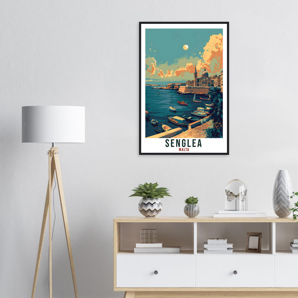 Senglea Travel Print Malta Wall Art Wall Hanging Home Living Décor Senglea Gift Art Lovers Gift Malta Artwork Gift Malta Travel Poster
