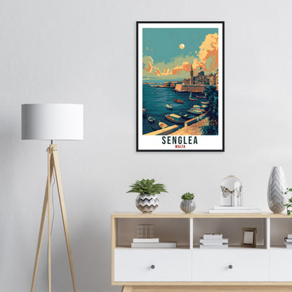 Senglea Travel Print Malta Wall Art Wall Hanging Home Living Décor Senglea Gift Art Lovers Gift Malta Artwork Gift Malta Travel Poster