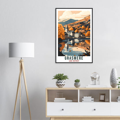 Grasmere Travel Print Lake District Home Decor Grasmere Wall Art Wall Hanging Art Lover Lake District Artwork Travel Poster Cumbria Travel