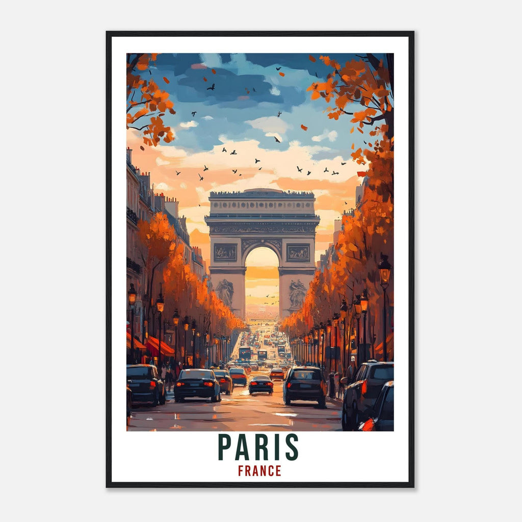 Paris Travel Print France Home Decor Paris Wall Art Gift Wall Hanging Champs-Élysées Paris France Artwork Travel Poster Arc De Triomphe Art