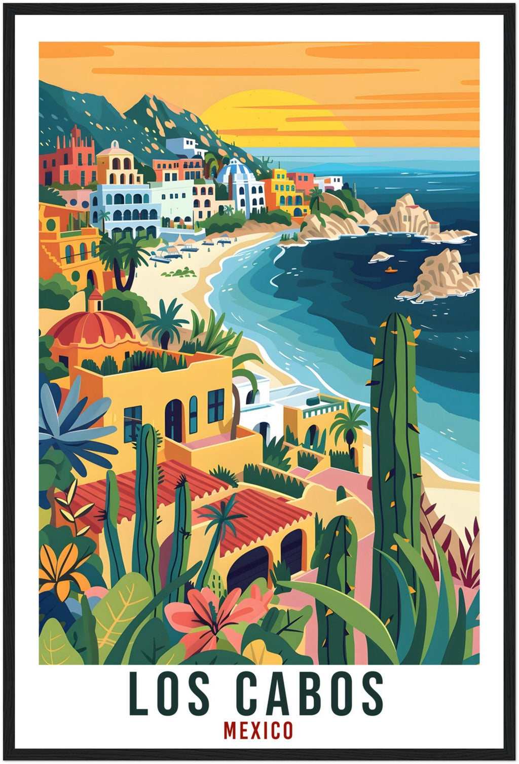 Los Cabos Mexico Travel Print Mexico Wall Art Wall Hanging Home Décor Los Cabos Gift Mexico Landmark Artwork South America Travel Poster