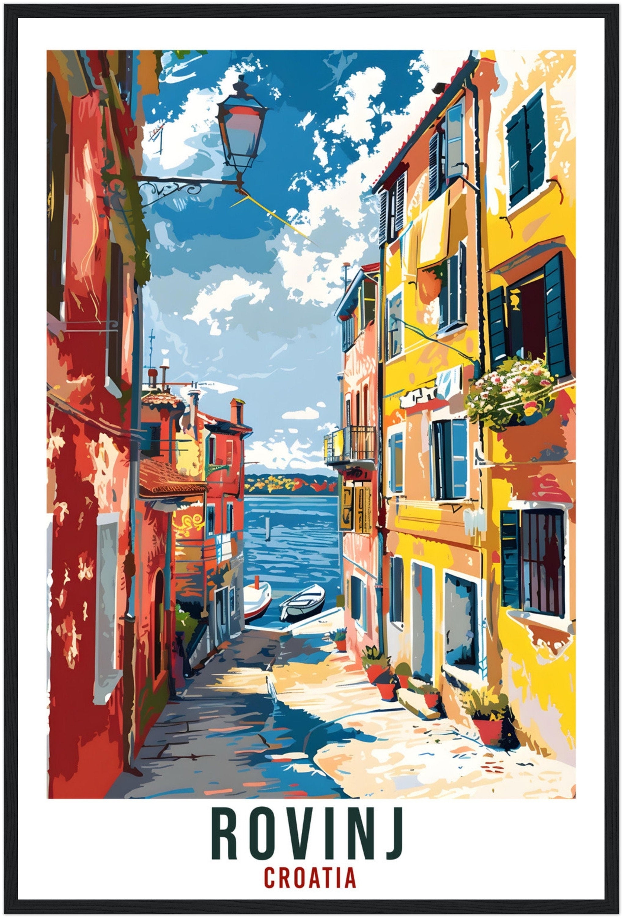 Rovinj Travel Print Croatia Wall Art Wall Hanging Home Décor Rovinj Gift Croatian Landmark Artwork Gift Croatia Rovinj Holiday Travel Poster