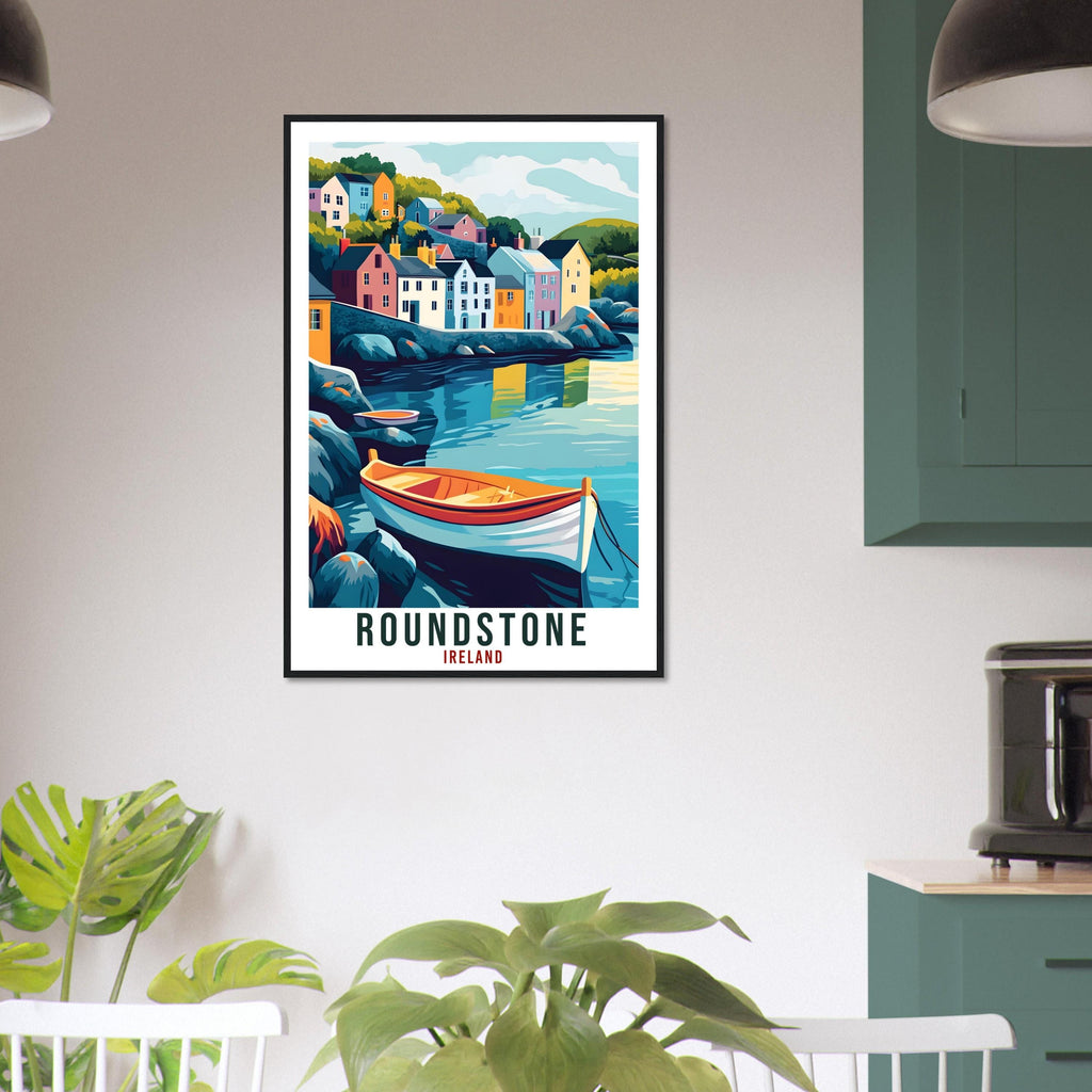 Roundstone Travel Print Ireland Home Decor Roundstone Wall Art Gift Wall Hanging Art Lover Roundstone Irish Artwork Travel Poster Ireland