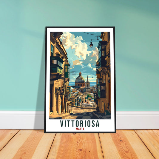 Vittoriosa Travel Print Malta Wall Art Wall Hanging Home Living Décor Vittoriosa Gift Art Lovers Gift Malta Artwork Gift Malta Travel Poster