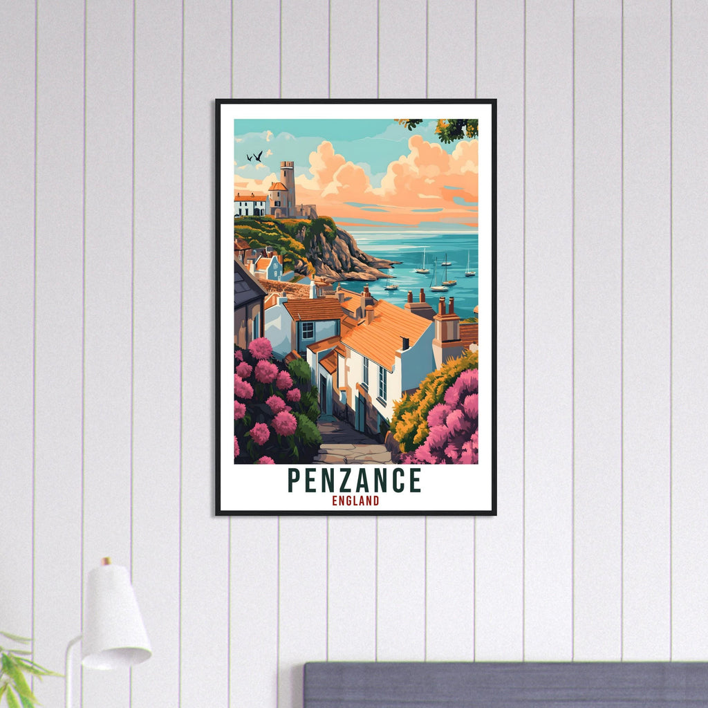 Penzance Cornwall Travel Print England Home Decor Penzance Wall Art Gift Wall Hanging Art Lover Penzance England Artwork Travel Poster Art