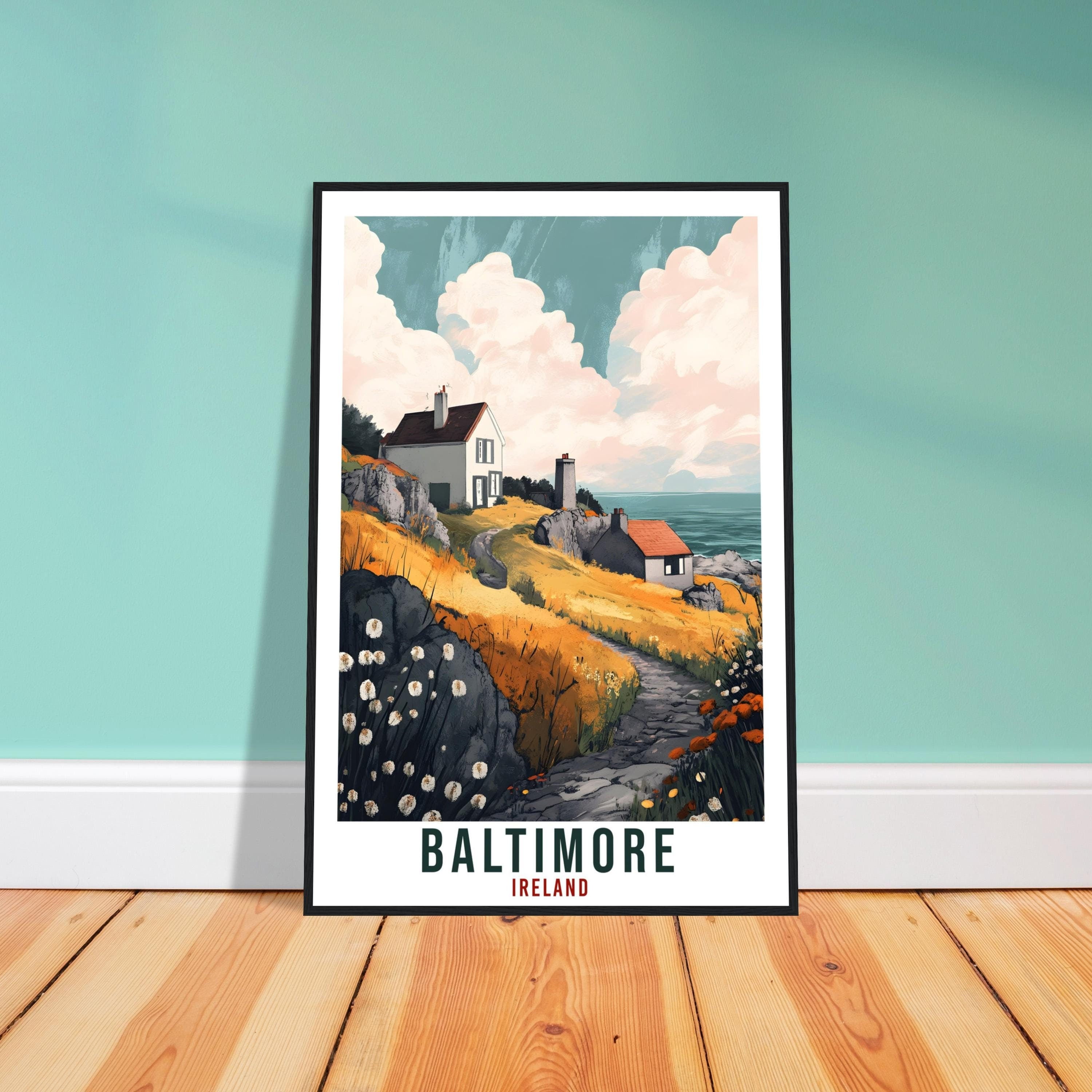 Baltimore Travel Print Ireland Home Decor Baltimore Wall Art Gift Wall Hanging Art Lover Cork Irish Artwork Travel Poster Ireland Travel Art