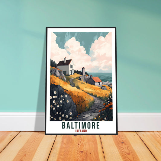 Baltimore Travel Print Ireland Home Decor Baltimore Wall Art Gift Wall Hanging Art Lover Cork Irish Artwork Travel Poster Ireland Travel Art