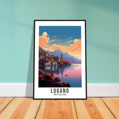 Lugano Lake Travel Print Wall Art Lugano Home Decor Switzerland Gift Holiday Lugano Art Print Lugano Travel Poster Swiss Landscape Artwork