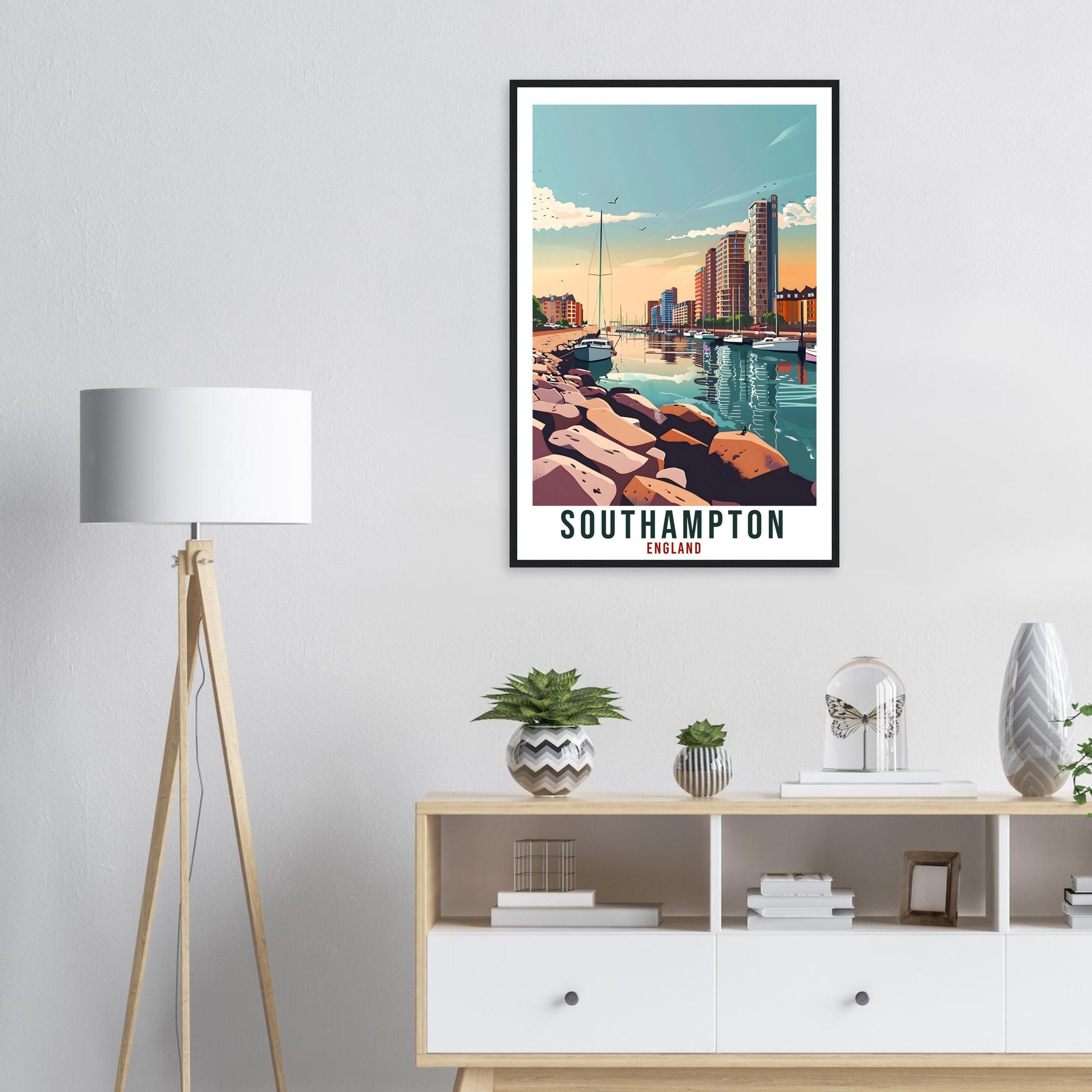Southampton Travel Print Wall Art Wall Hanging Home Living Décor Southampton Gift Art Lovers UK Artwork Gift Print English Travel Poster