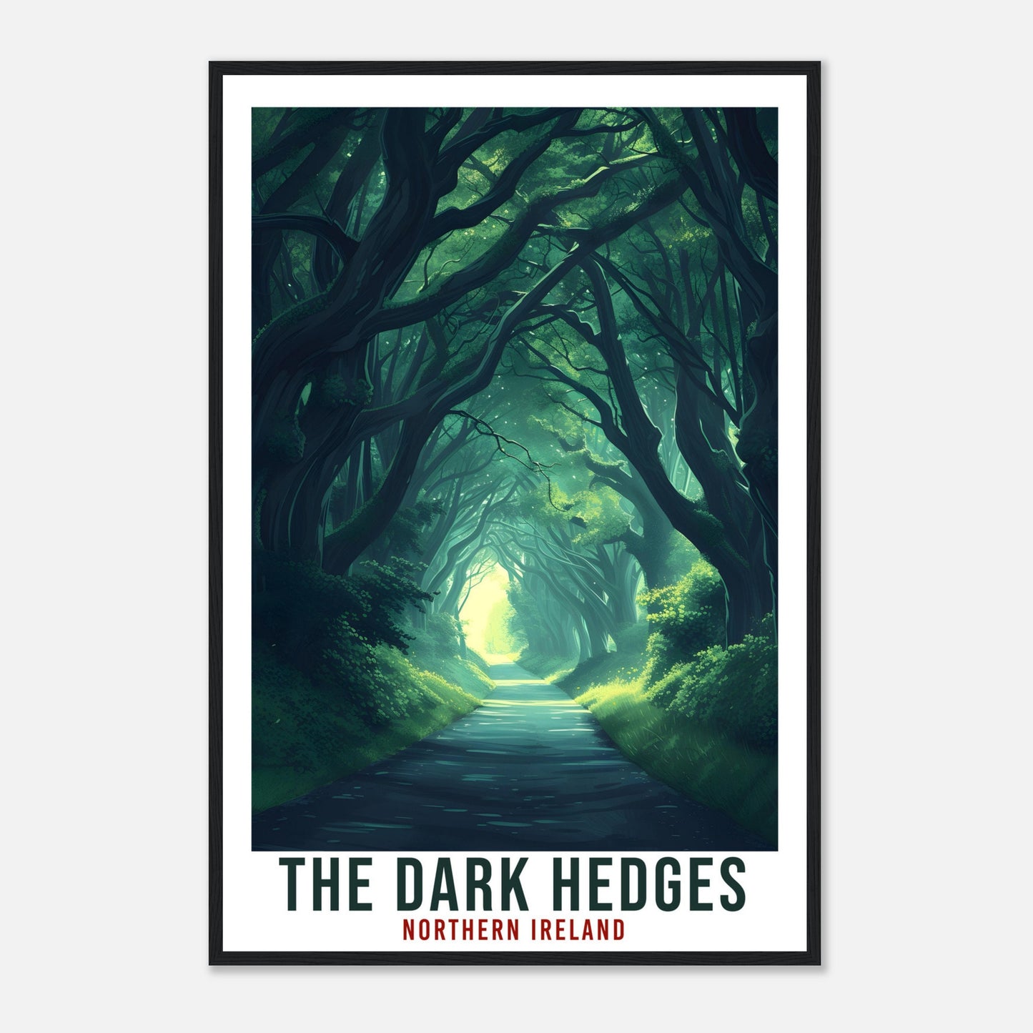 The Dark Hedges Northern Ireland Travel Poster Home Decoration Wall Art Gift Wall Hanging Art Lover Irish Coast Artwork Ireland Travel Print