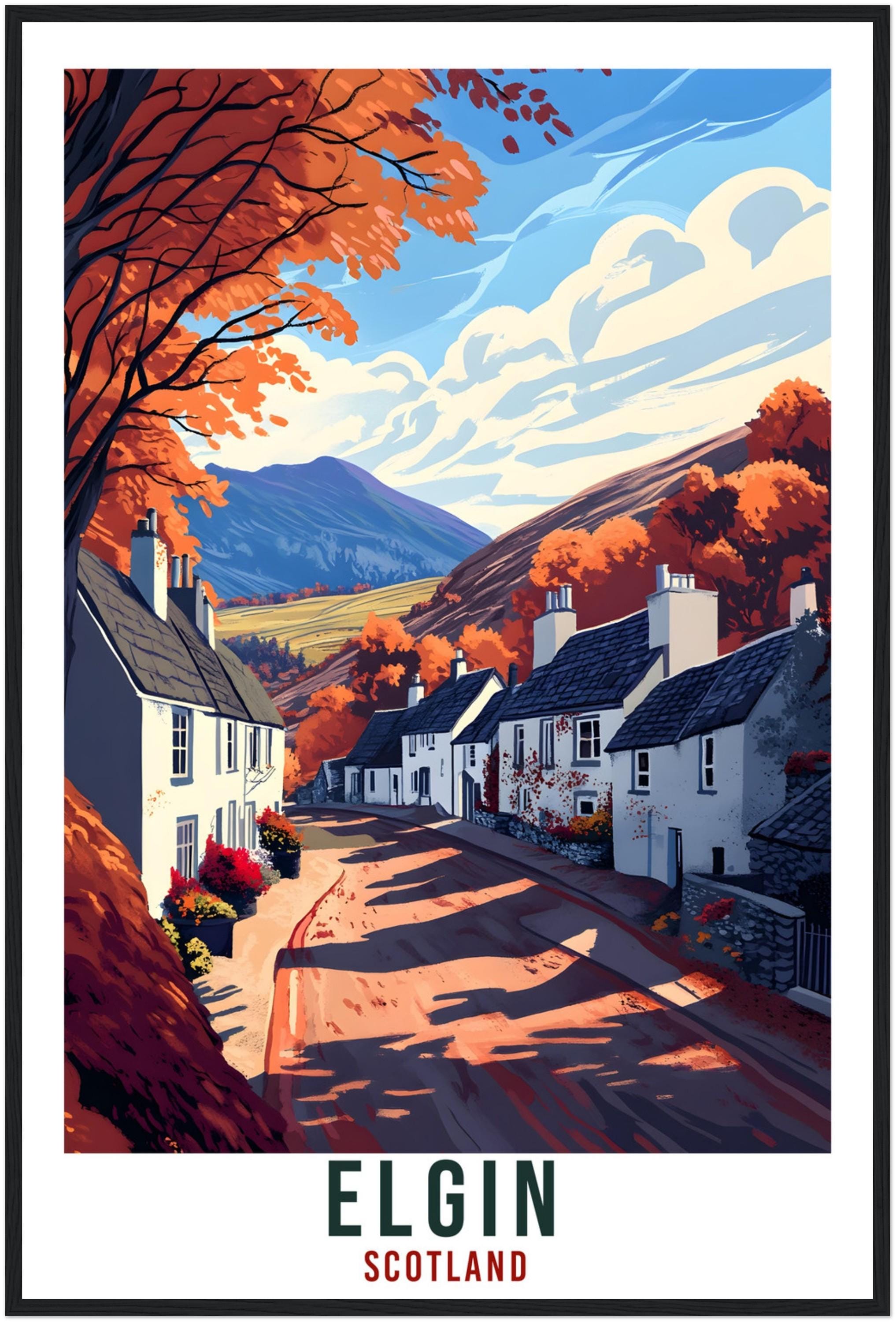 Elgin Travel Print Scotland Home Decor Elgin Wall Art Wall Hanging Art Lover Scotland Artwork Travel Poster Elgin Travel Art Elgin Scotland