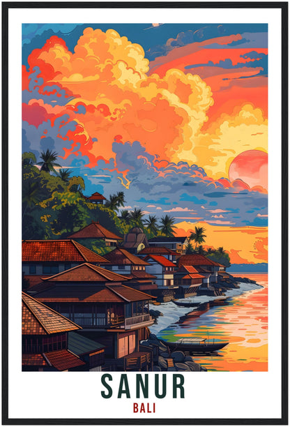Sanur Bali Travel Print Bali Wall Art Indonesia Wall Hanging Home Décor Sanur Gift Landmark Artwork Travel Art Indonesia Sanur Travel Poster
